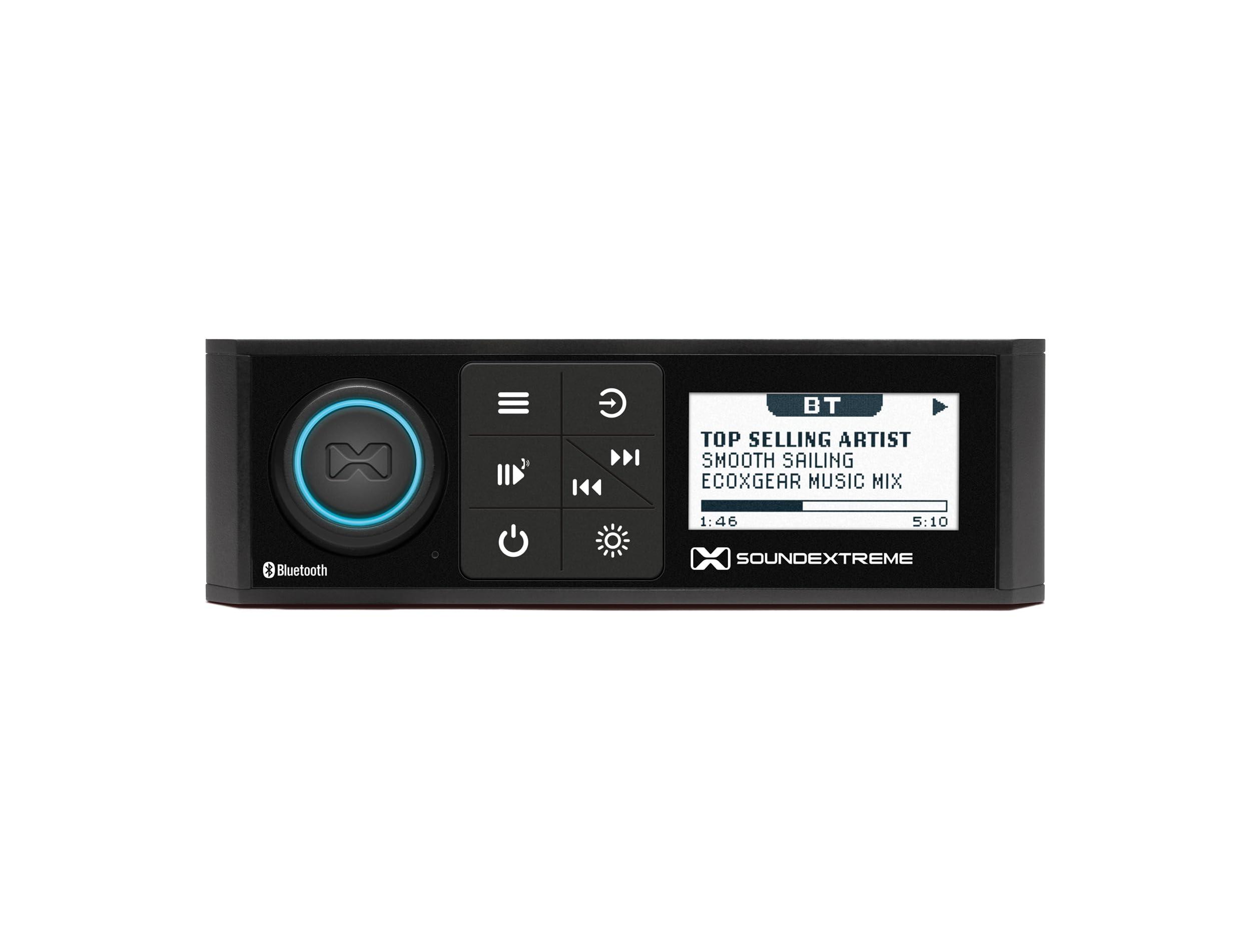 SoundExtreme SoundExtreme by ECOXGEAR Marine AM/FM Stereo Receiver 200-Watt Waterproof Bluetooth Powersports with 6.5-inch Wired Speakers Kit (DIN Style)