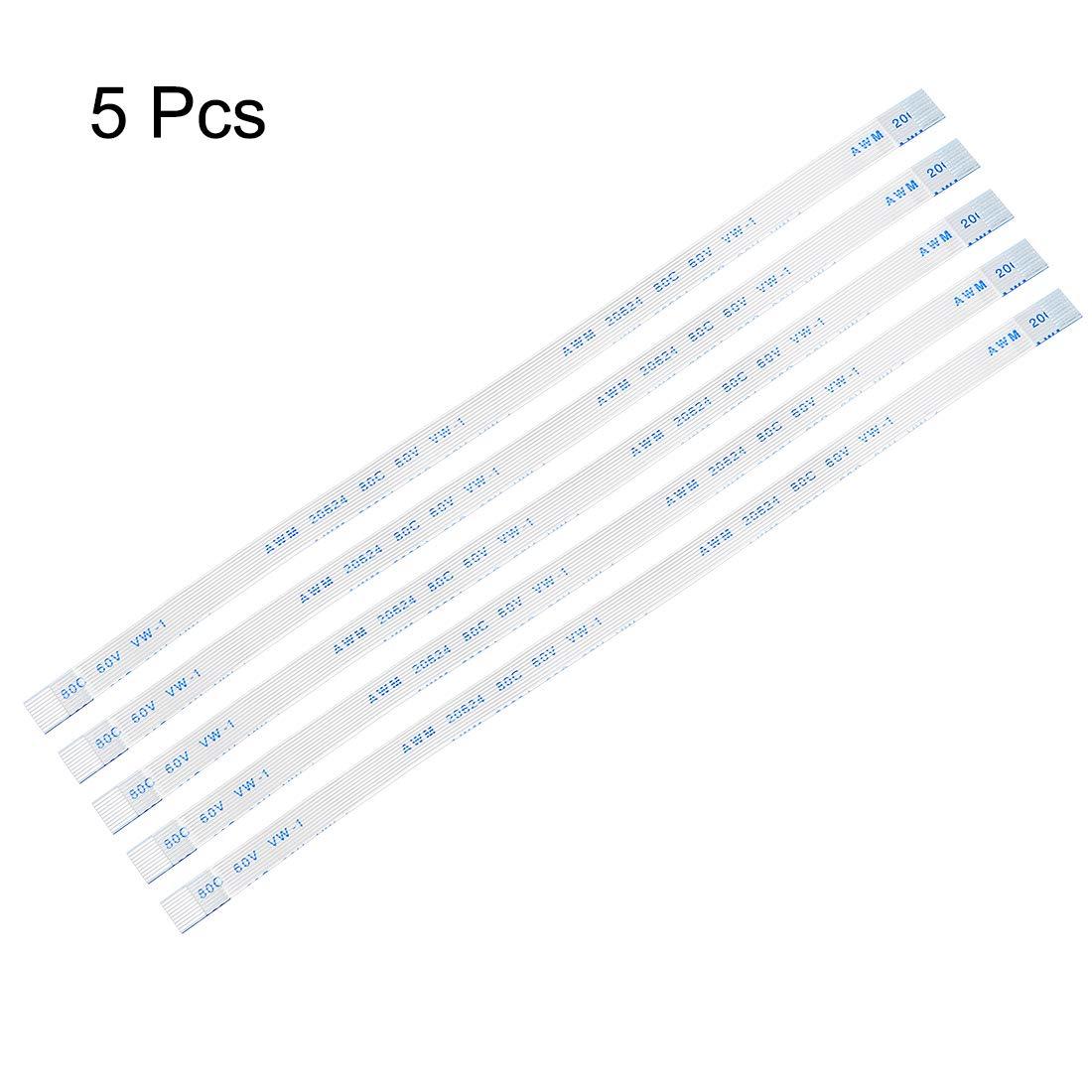 uxcell uxcell Flexible Flat Cable, 10 Pins 0.5mm Pitch 150mm FPC FFC Flexible Ribbon Cable for LCD TV DVD Player Laptop 5Pcs (A Type)