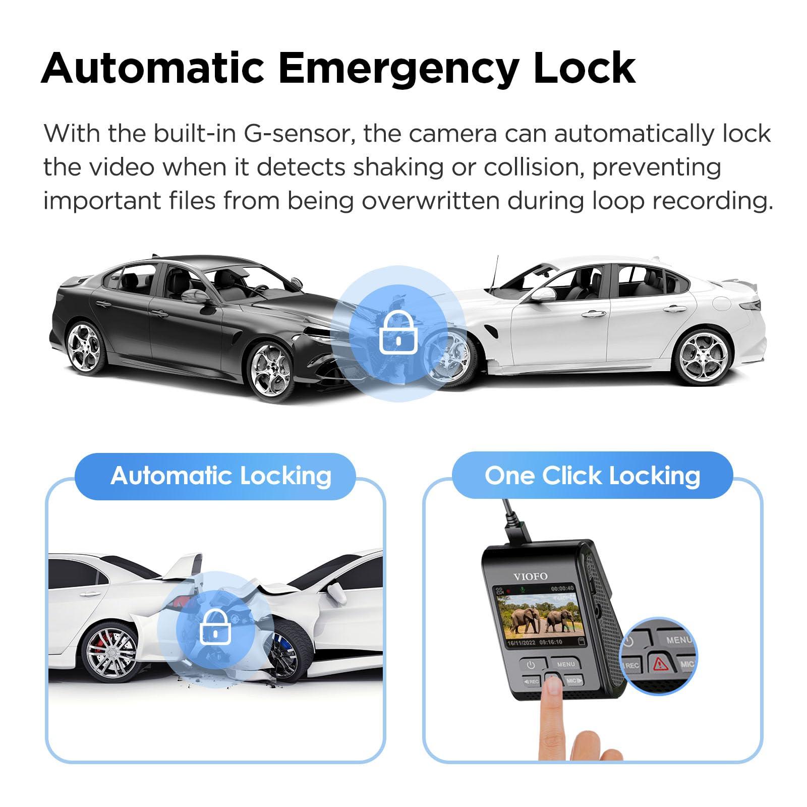 VIOFO VIOFO Dash Cam A119 V3 2K 2560x1440P Quad HD+ 60FPS Front Car Dash Camera, 5MP STARVIS Sensor, 140-Degree Wide Angle, GPS Included, Buffered Parking Mode, True HDR, Motion Detection, Time Lapse