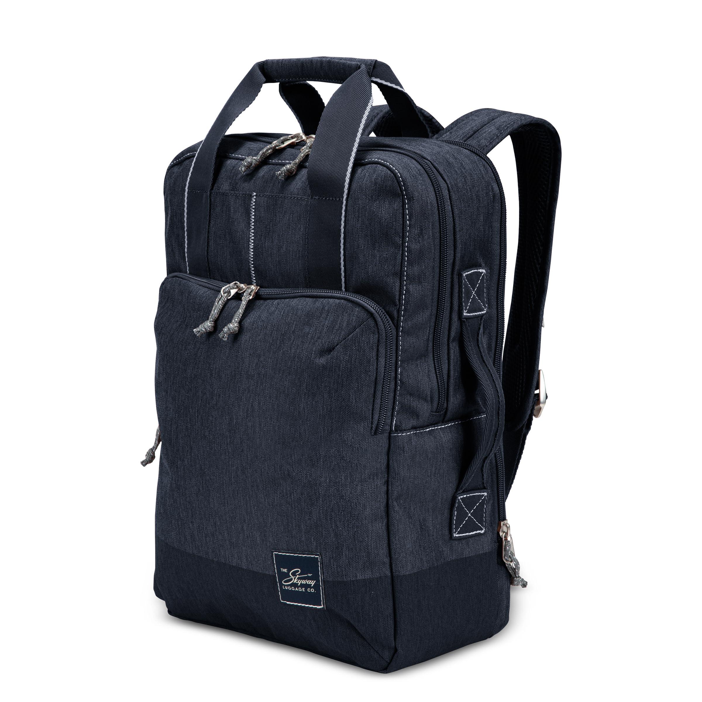 Skyway Skyway Luggage Rainier Deluxe Backpack, Eco-Friendly, Made of 100% rPET Travel Laptop Bag for Women & Men, Flight Approved Carry On Bag, 17L, Tahoe Blue