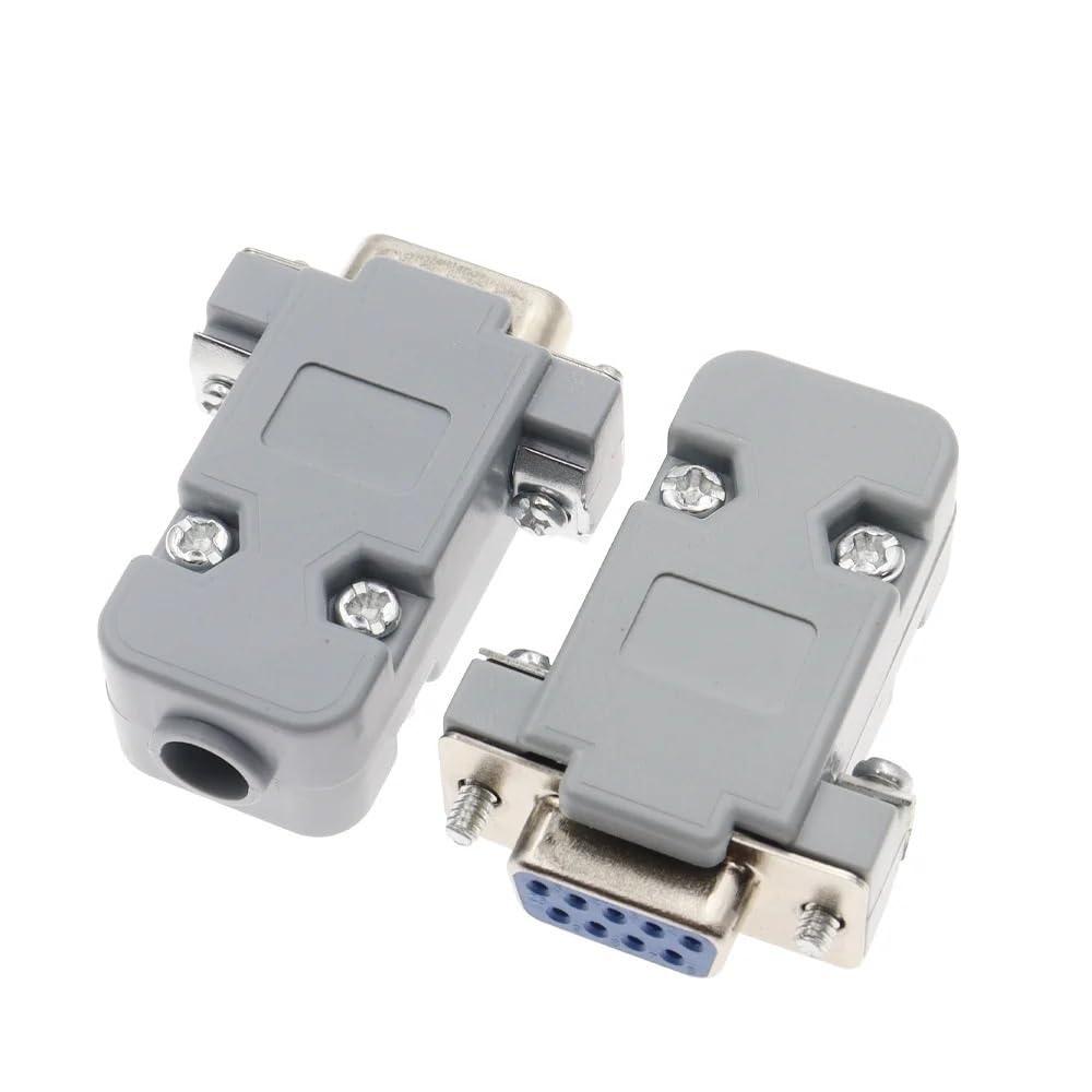 SAYOBO 1PCS RS232 Serial Port Connector DB9 Female Socket Connector 9 Pin Copper RS232 COM Adapter With Case(Male)