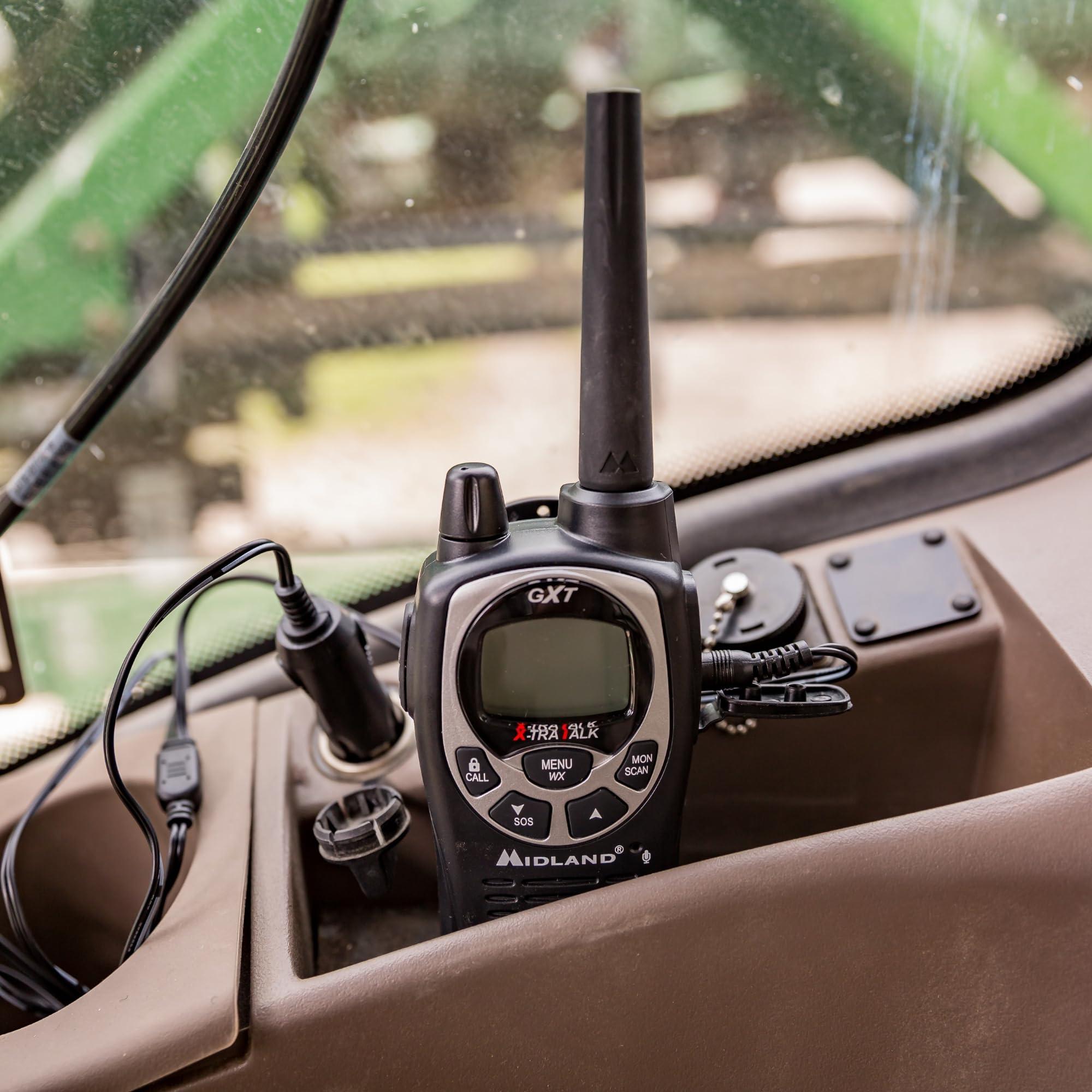 Midland Midland GXT1000X3VP4 GMRS Two-Way Radio (50-Channel, Long Range, 142 Privacy Codes, SOS, NOAA, Rechargeable Nickle Battery, Black/Silver, 3-Pack)