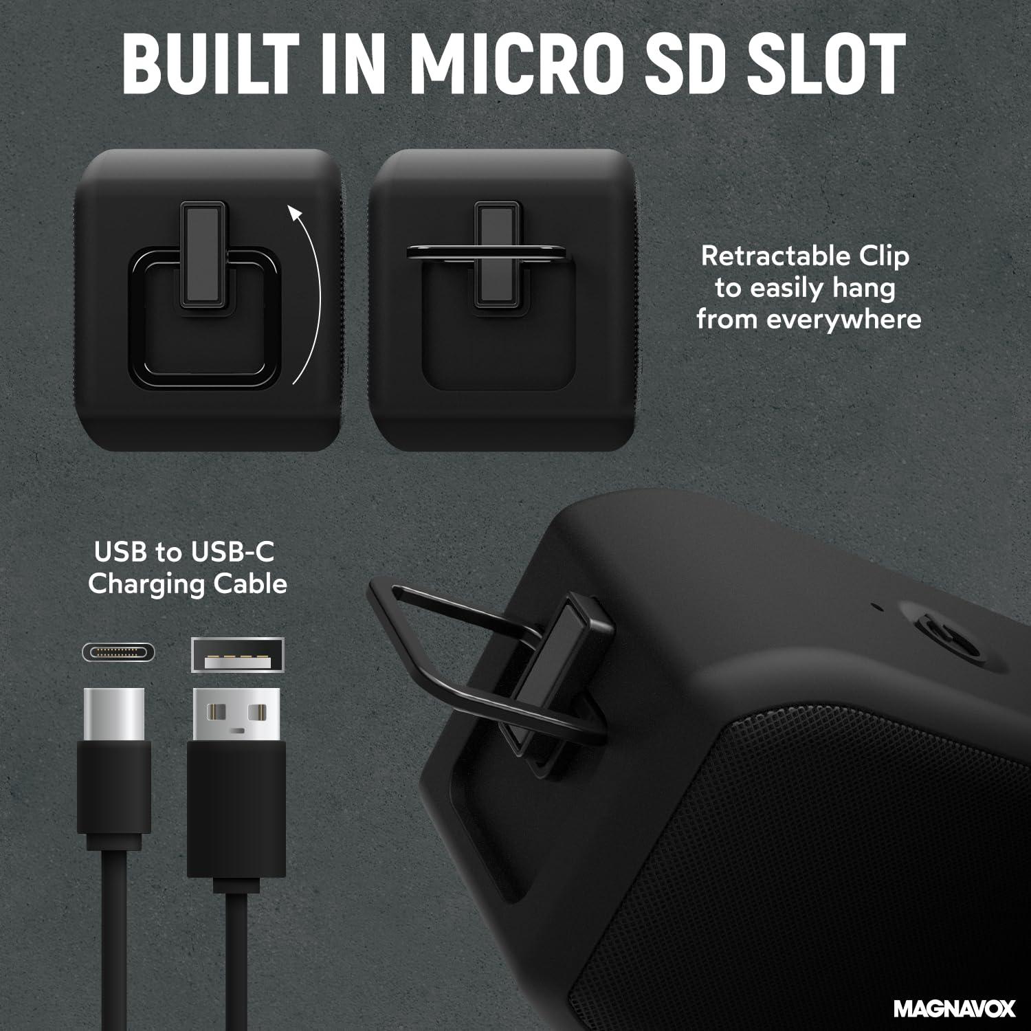 Magnavox Magnavox MMA3928 Waterproof Portable Bluetooth Speaker in Black