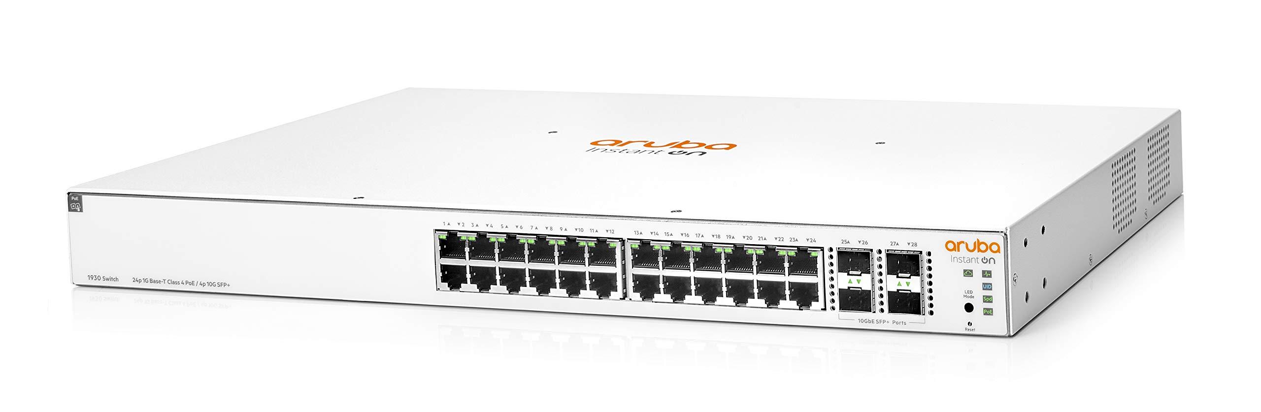 ARUBA Aruba Instant On 1930 28P Gb Ethernet 24xGE PoE (370W), 4X 1G/10G SFP+, L2+ Smart Switch EU Europe Cord (JL684A#ABB)