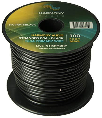 Harmony Audio Harmony Audio Primary Single Conductor 16 Gauge Power or Ground Wire - 2 Rolls - 200 Feet - Red & Black for Car Audio/Trailer/Model Train/Remote