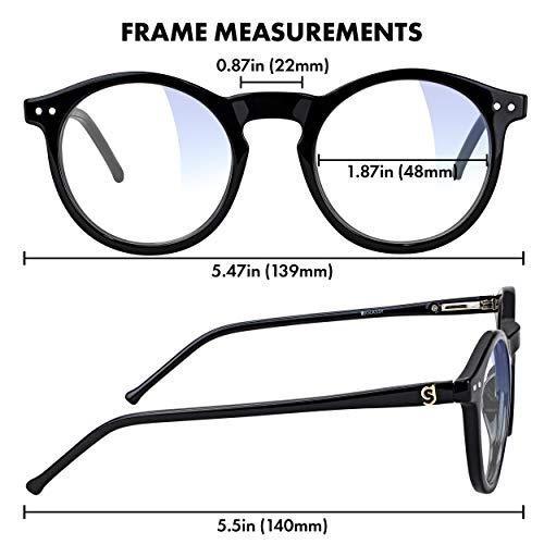 Glassy Glassy Apollo Premium Blue Light Blocking Glasses, Anti Eyestrain and Fatigue, Glasses for Computer and Gaming, Black Frame Clear Lens