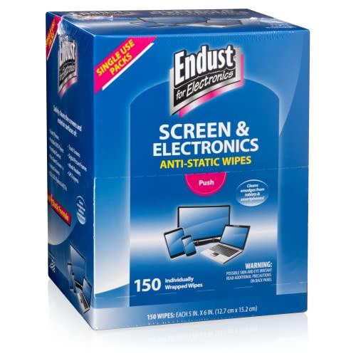 Endust Endust for Electronics; Individually Wrapped, Portable, Anti-Static, Screen & Electronics Cleaning Wipes; 150 Count (14316)