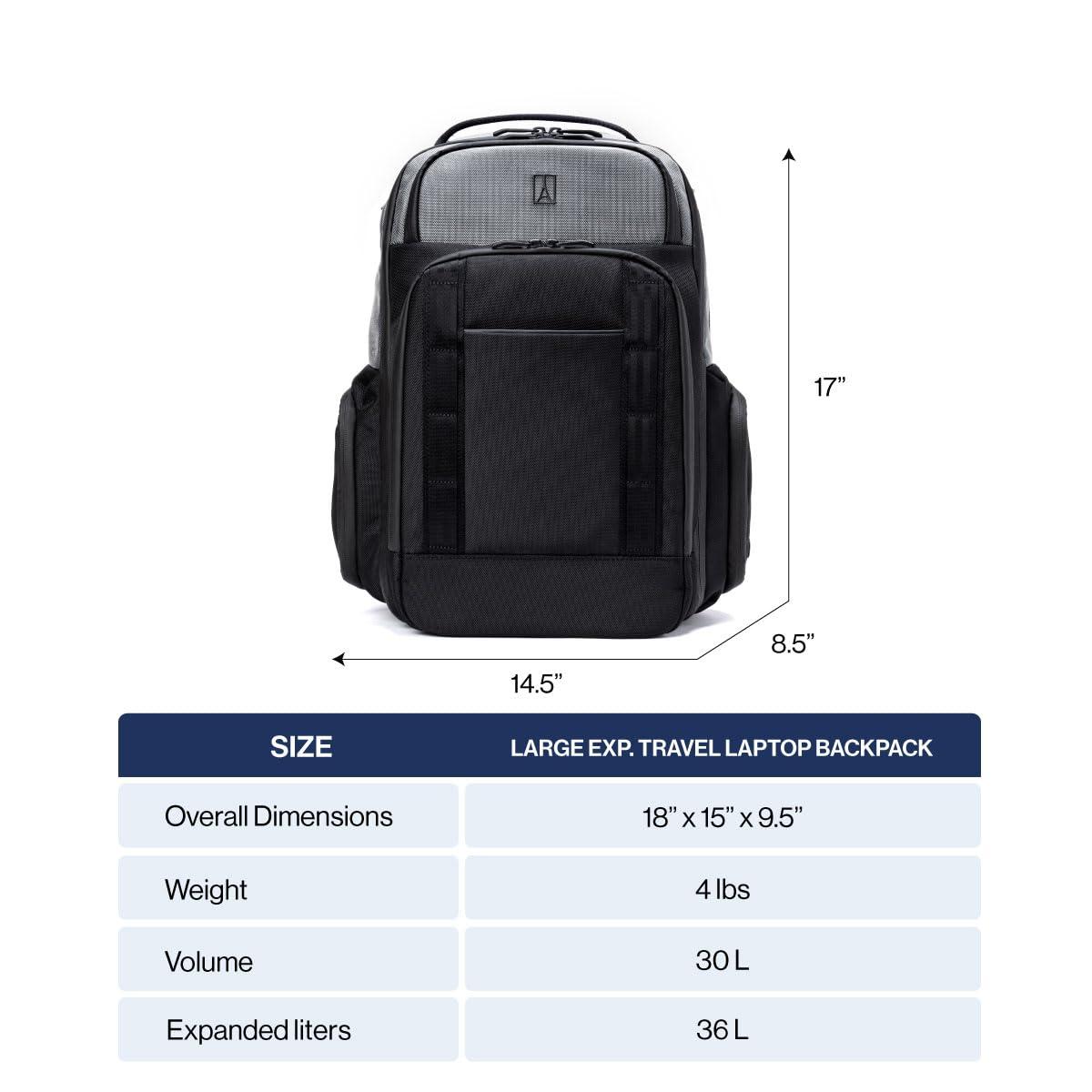Travelpro Travelpro Altitude Large Expandable Travel Laptop Backpack 30-36L, 16 Inch Laptop, Water Resistant, Work, Business, Men and Women, Aviator Navy