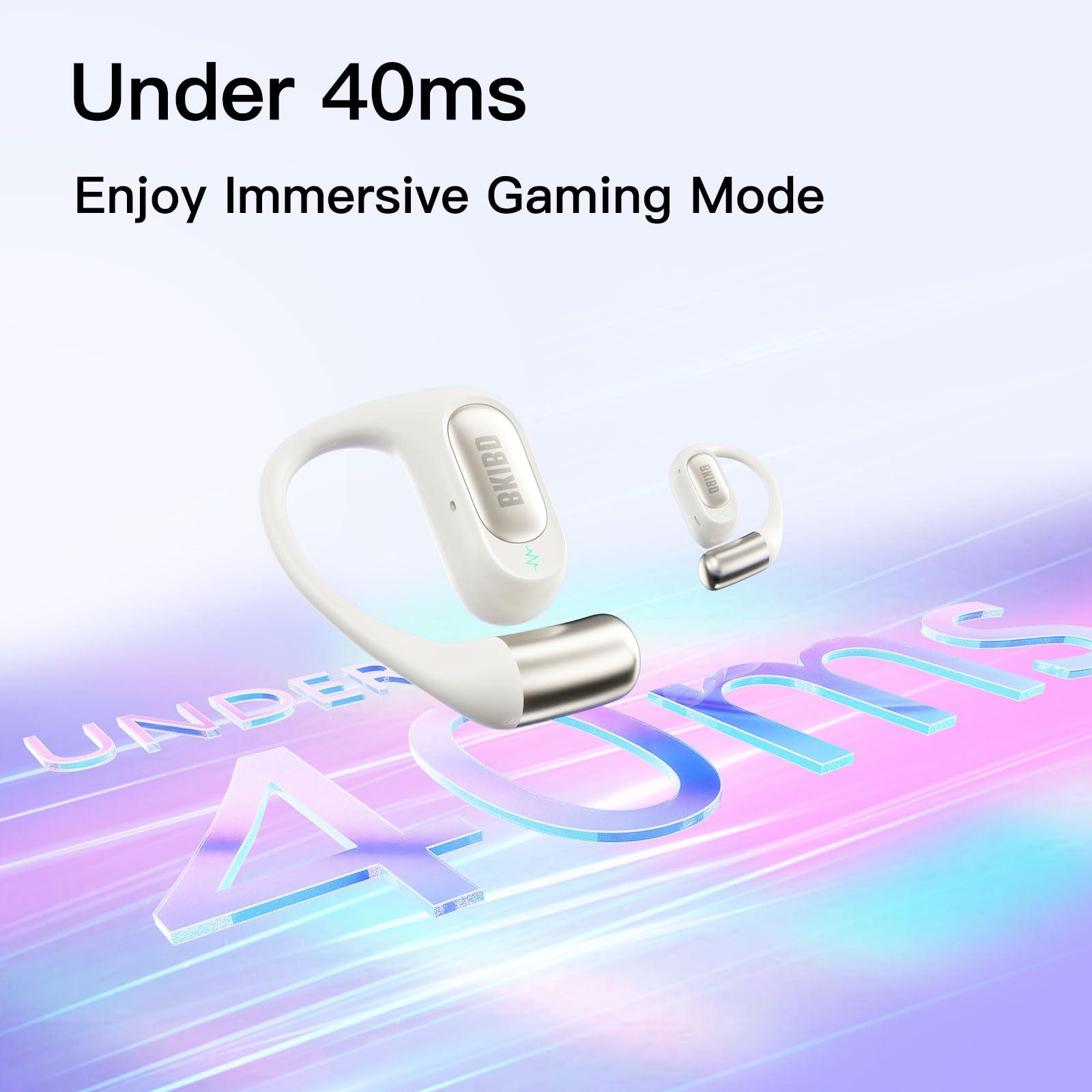 BKIBD BKIBD Open Ear Headphones Wireless Earbuds Bluetooth 5.4 Noise Cancelling Headphones Touch Control Air Conduction Sport Headsets IPX6 Waterproof Earphones Over Ear Headphones Running Workout (Skin)