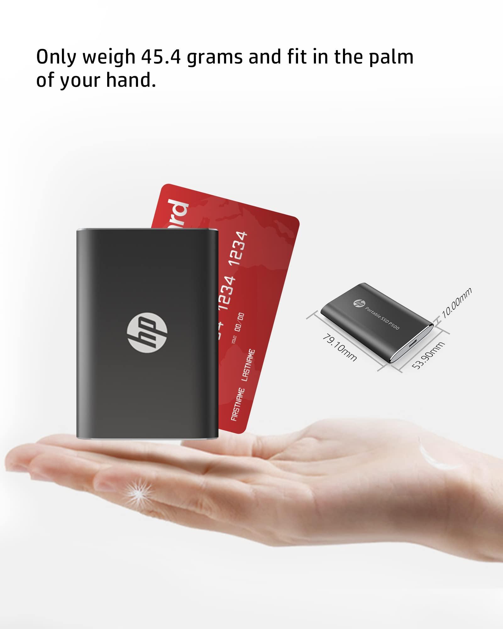 HP HP P500 500GB USB-C External Solid State Drive USB 3.2 Gen 1 Type C SSD Up to 420MB/s SSD External Hard Drive Laptop Storage - 7NL53AA#ABC