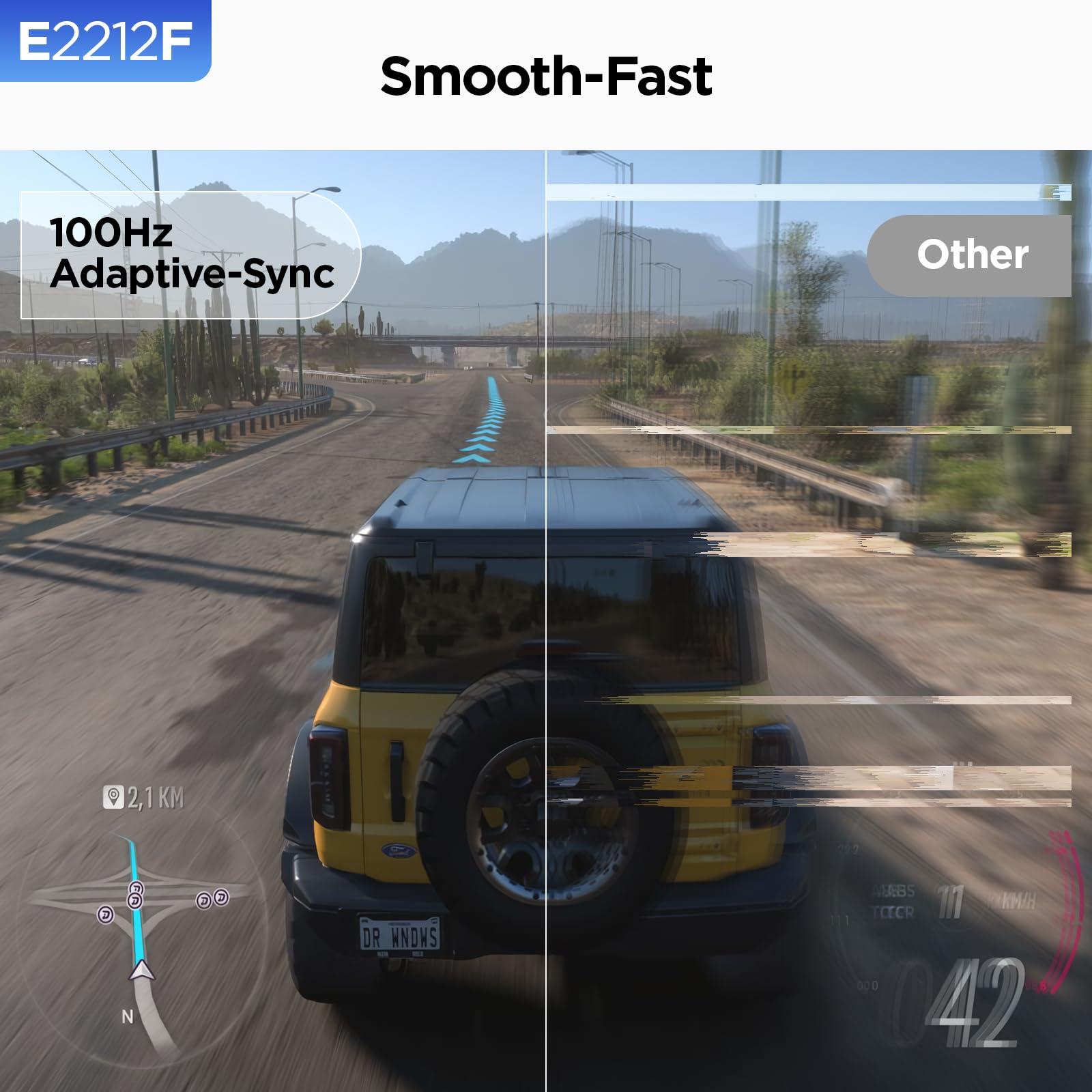 KOORUI KOORUI 22 Inch Computer Monitor Full HD 1080P 100Hz PC Gaming Screen VA Panel Ultra-Slim Display 3000:1 Contrast Ratio with Adpitive Sync (HDMI/VGA/VESA Compatible 100x100mm/Audio Out), Tilt, Black