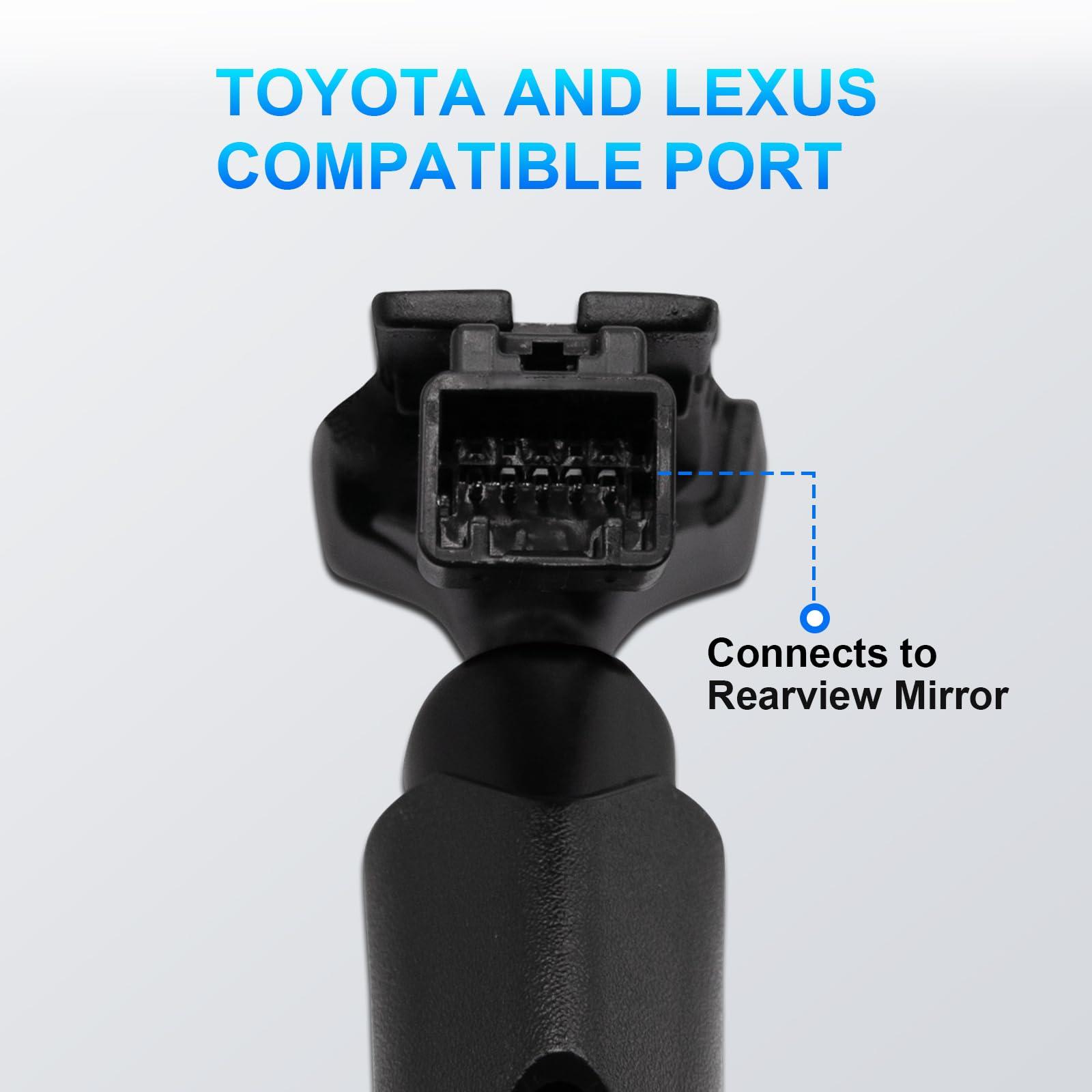 mangoal mangoal Dashcam Power Adapter 10 Pin (Model B) Fit for Toyota Lexus Subaru,Tundra Sienna 4Runner and More,Hide The Wires,GPS Radar Mirror Camera Dash Cam Adapter Cable,Connects to autodimming Mirror