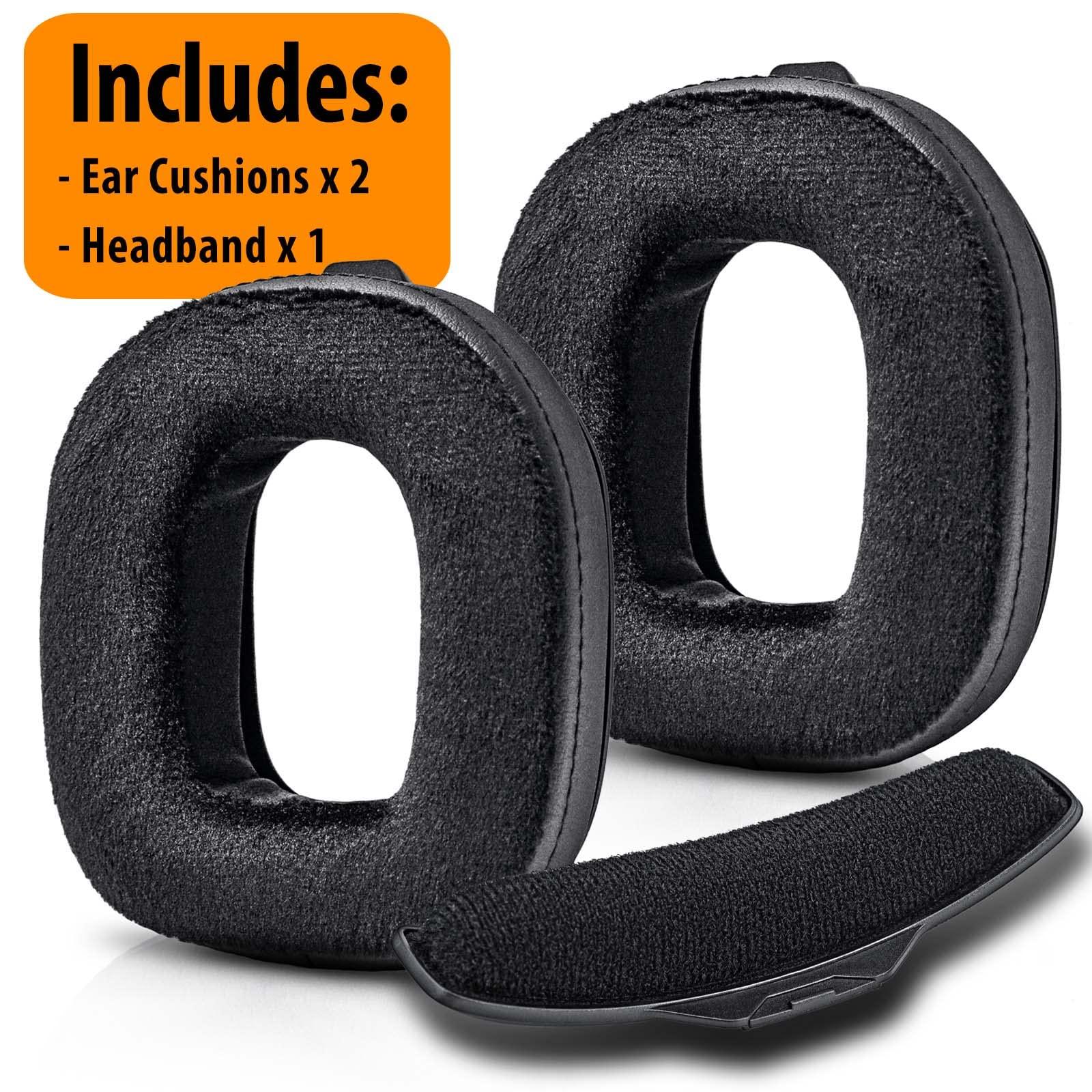TRANSTEK A40 TR Earpads - Replacement Ear Cushions Compatible with Astro A40 tr Headset I A40 TR Mod Kit/A40 Accessories/Headband (Hybrid Soft Velour)