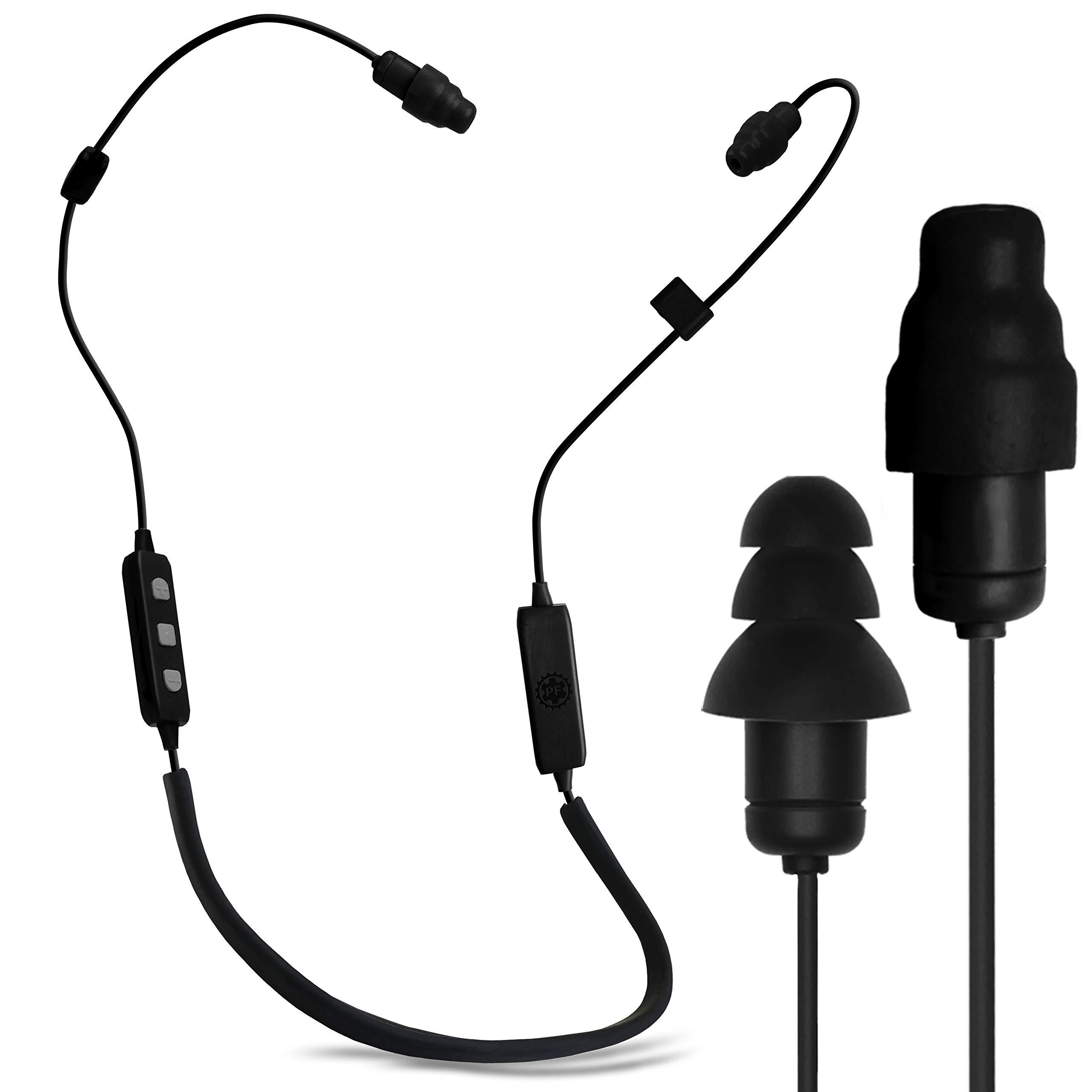 Plugfones Plugfones Liberate 2.0 Wireless Bluetooth in-Ear Earplug Earbuds - Noise Reduction Headphones with Noise Isolating Mic and Controls (Black & Gray)