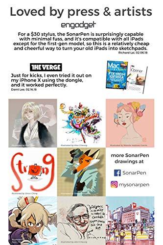 SonarPen SonarPen - Pressure Sensitive Smart Stylus Pen Bundle with SonarPen Pocket Carrier, Compatible with Apple iPad/iPhone/Android/Nintendo Switch/Chromebook (Purple)