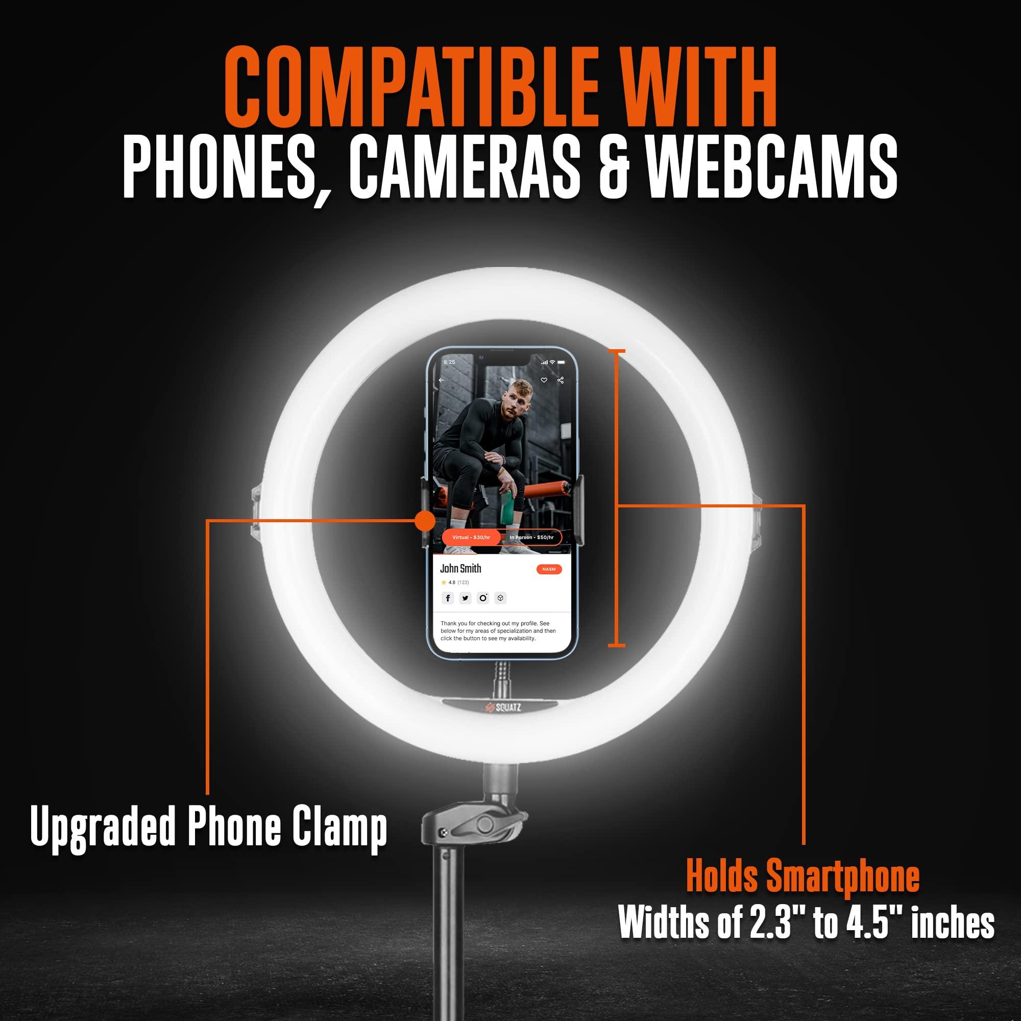 SQUATZ SQUATZ 11 LED 12W Selfie Ring Light R11 with Wired Control, Tripod Stand with 6 Sections, Phone Holder, Adjustable Brightness Levels for Influencers, YouTube, TikTok, and Barbers.