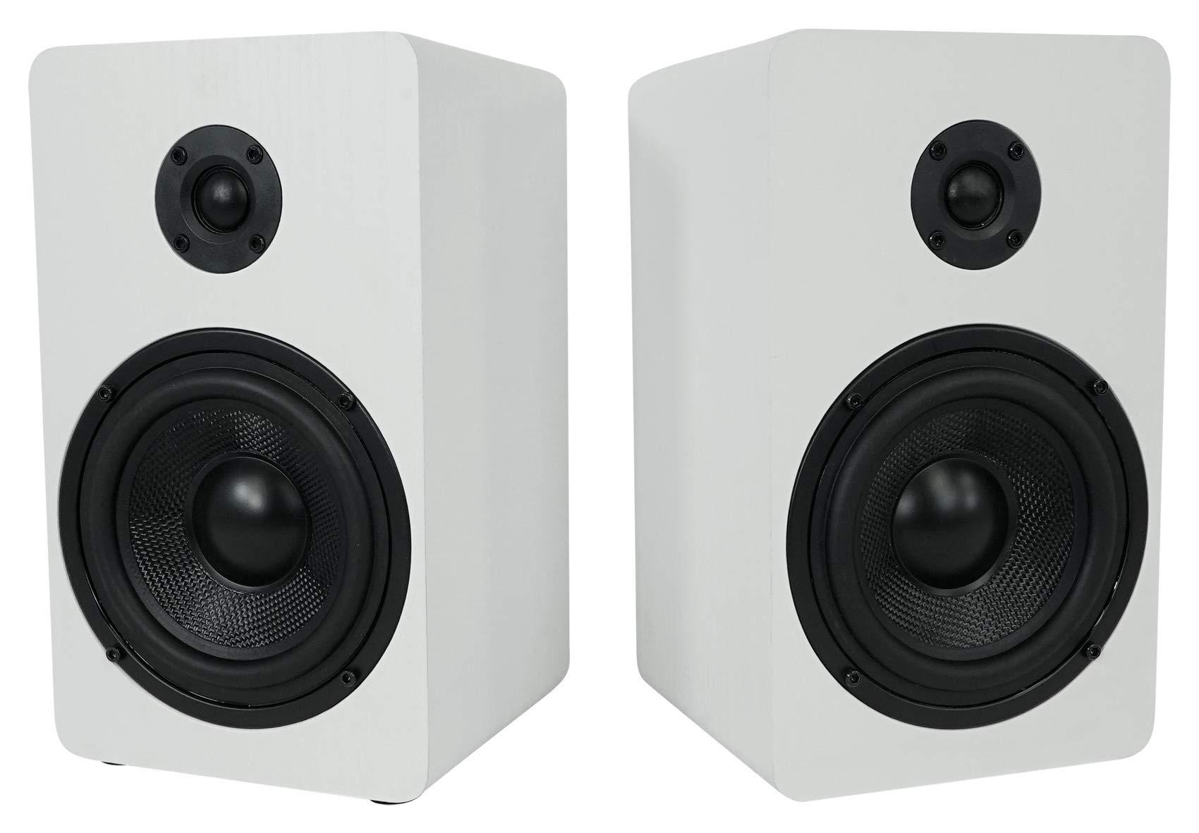 Rockville Rockville Pair RockShelf 54W White 5.25" Home Bookshelf Speakers w/37 Stands