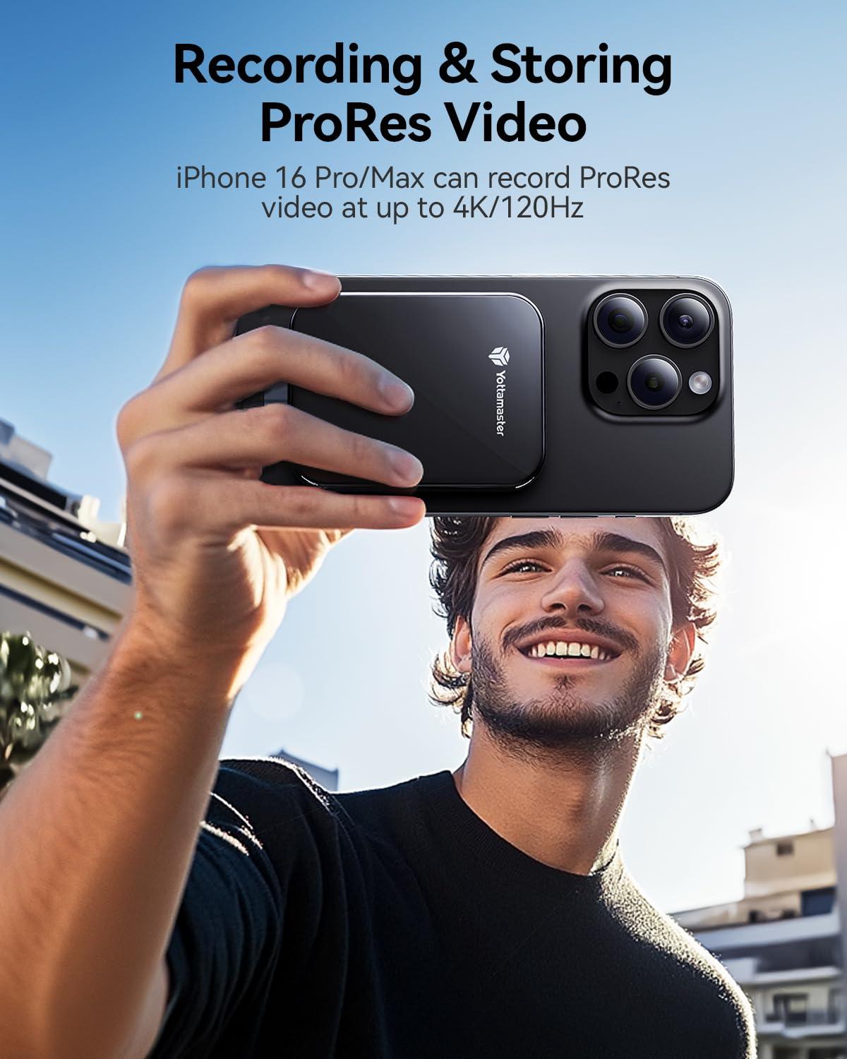 Yottamaster Yottamaster 2TB Magnetic External SSD, Up to 2000MB/s USB 3.2 Gen 2x2 Portable Solid State Drive, Supports 4K ProRes HDR Compatible with iPhone 16/15 Pro Max, Smartphone, Tablet, Laptop - PF20