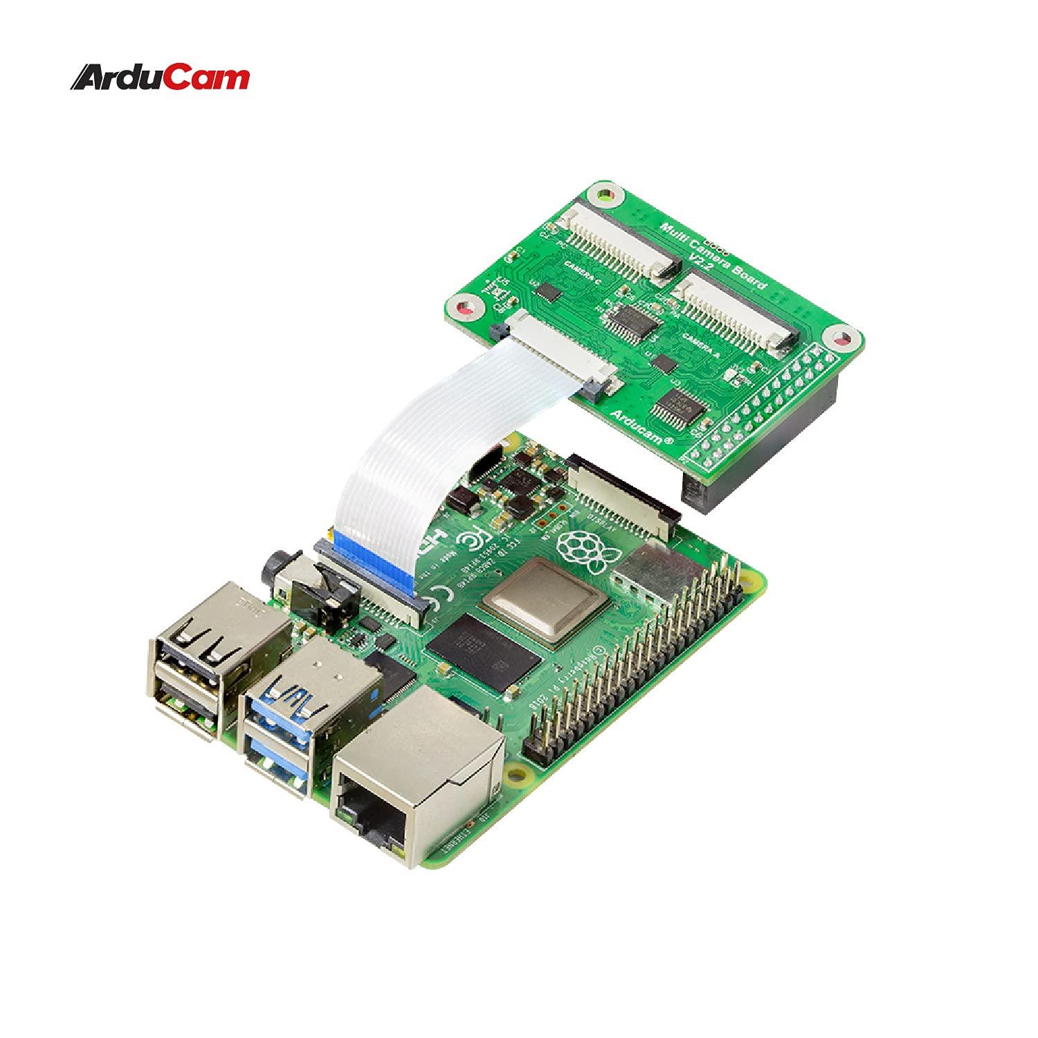 Arducam Arducam Multi Camera Adapter Module V2.2 for Raspberry Pi 4 B/3B+/3/2,