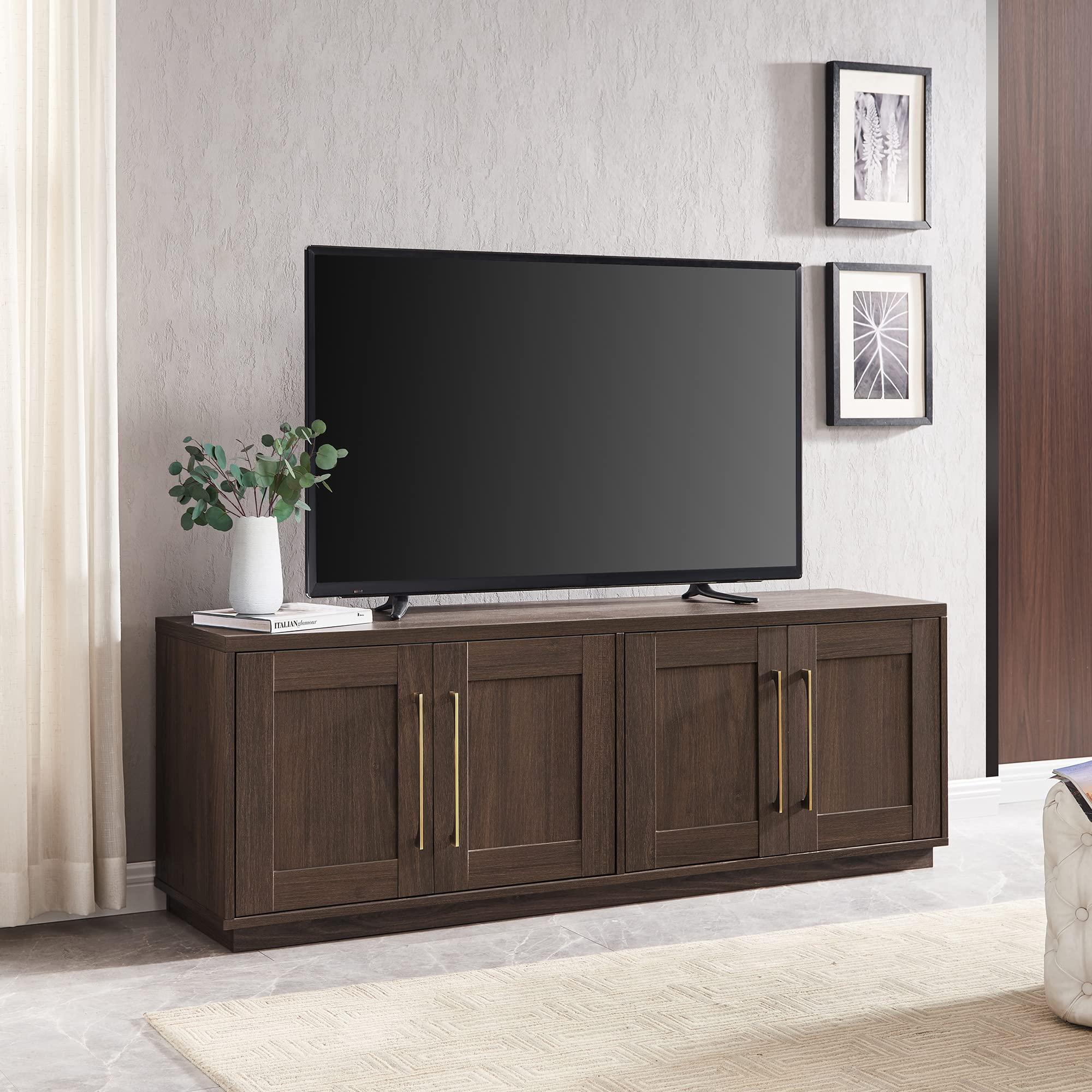 Henn&Hart Henn&Hart Tillman Rectangular TV Stand for TV's up to 80" in Alder Brown