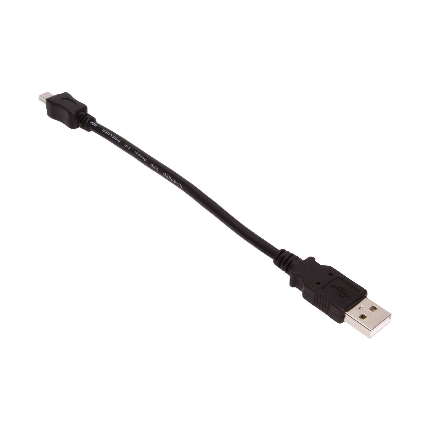 USBGear 8 inch Black USB A to Mini B Cable