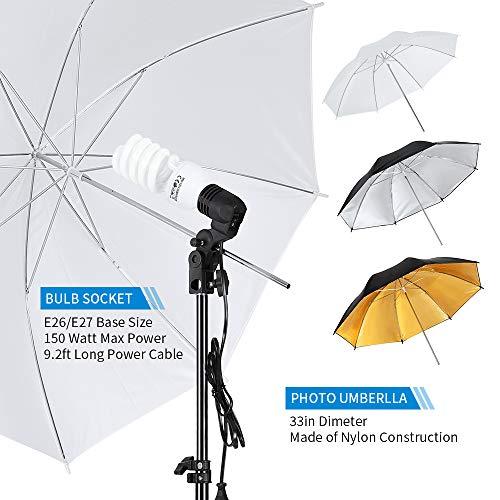 Kshioe Kshioe Photography Lighting Kit, 6.5x10feet/2x3m Backdrops Stand Support System, 5 in 1 reflectors, 1600w 5500k Umbrellas Softbox Continuous Lighting Kit for Portrait, Product and Video Shooting