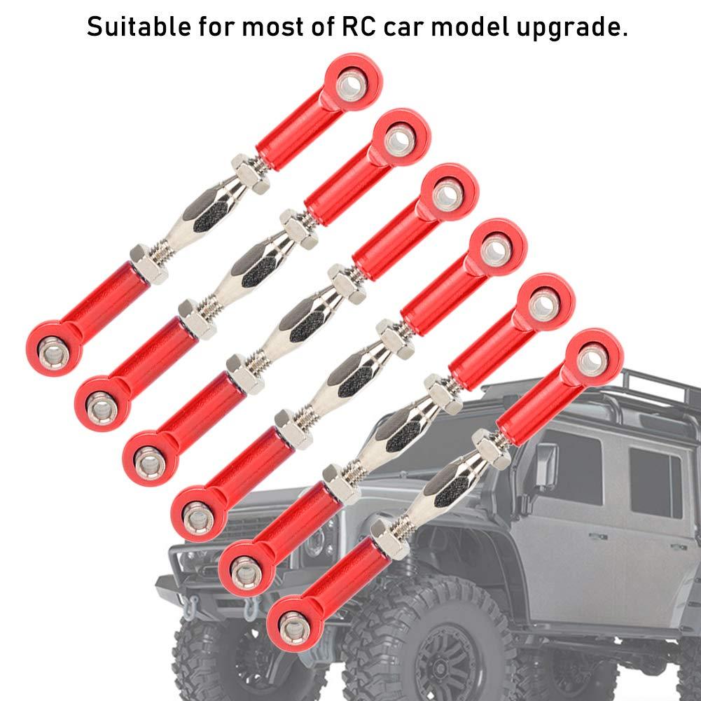 MUNEFE MUNEFE RC Stee Links, RC Car Push Rod, RC Stee Rod Links, Suitable for Ensu The Reliable Performance of Your Rc Model(Red)