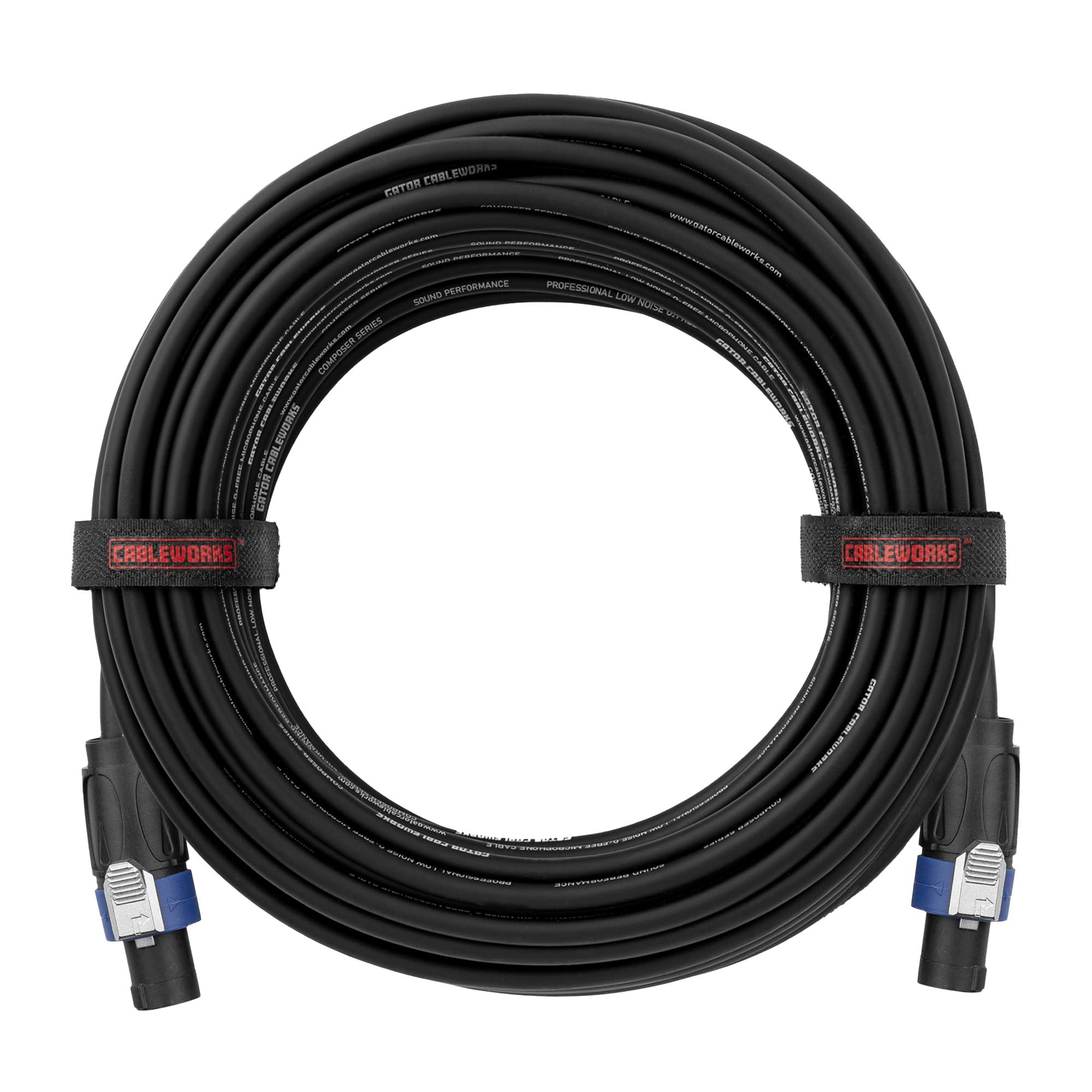 Gator Cableworks By Gator Cases Composer Series Deluxe 50 Foot Twist Lock Connector to Twist Lock Connector Speaker Cable; (GCWC-SPK-50-2TL)