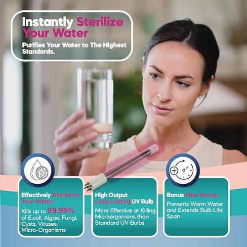 NU Aqua NU Aqua 6-Stage UV Under Sink Reverse Osmosis Water Filter System - 100 GPD RO Filtration & UV - Faucet & Tank - PPM Meter - 100GPD Undersink - Home Kitchen Pure Agua Drinking Water Purifier