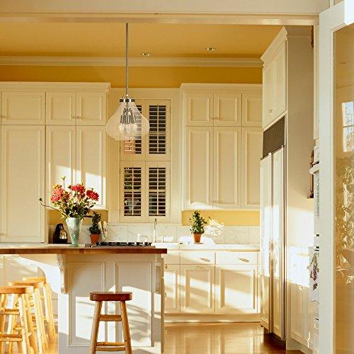 Globe Electric Globe Electric 65113 3-Light Pendant with Clear Glass Shade, 12", Brushed Steel Finish