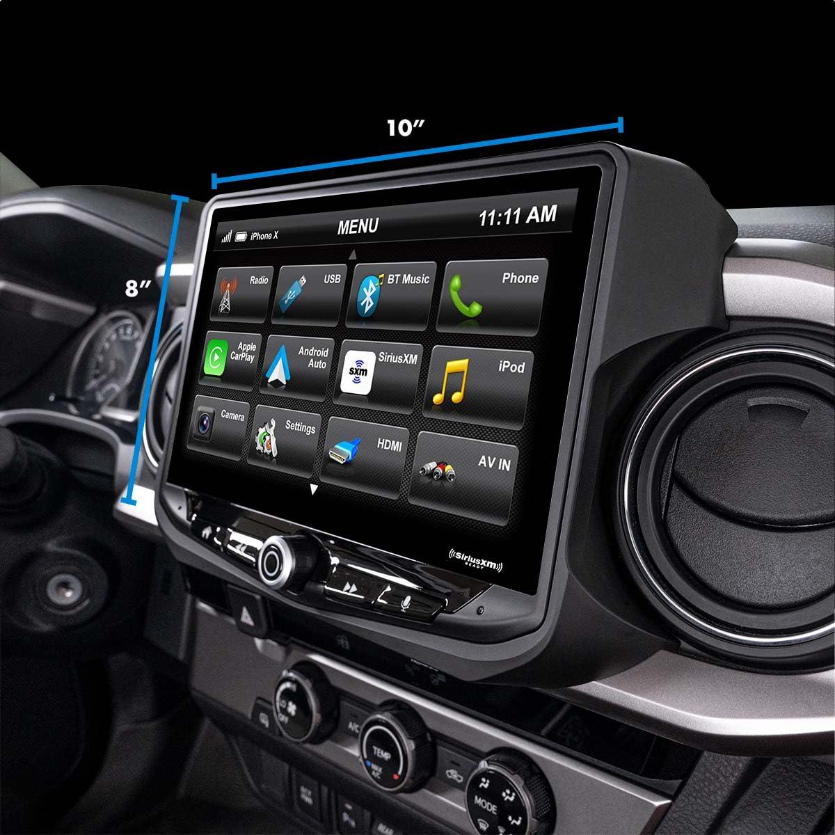 STINGER Tacoma (2016-2021) HEIGH10 10\" Radio Kit, Plug-and-Play Installation, Apple CarPlay, Android Auto, GPS Navigation, Bluetooth, SiriusXM Ready, 4 Camera Inputs (RB10TAC16B)