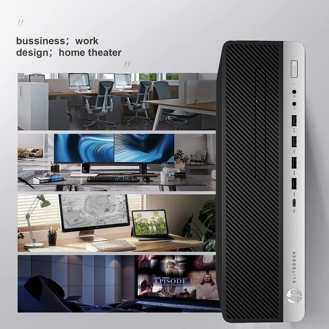 HP HP EliteDesk 800 G3 SFF Desktop Computer PC,i5 7TH Gen,27'FHD Monitor,32GB Ram 2TB NVMe M.2 SSD + 3TB HDD,NVIDIA GeForce GT 1030 2GB,WiFi,BT,HDMI,DP,DVD,Wireless K&M + TJJ Mouse PAD (Renewed)