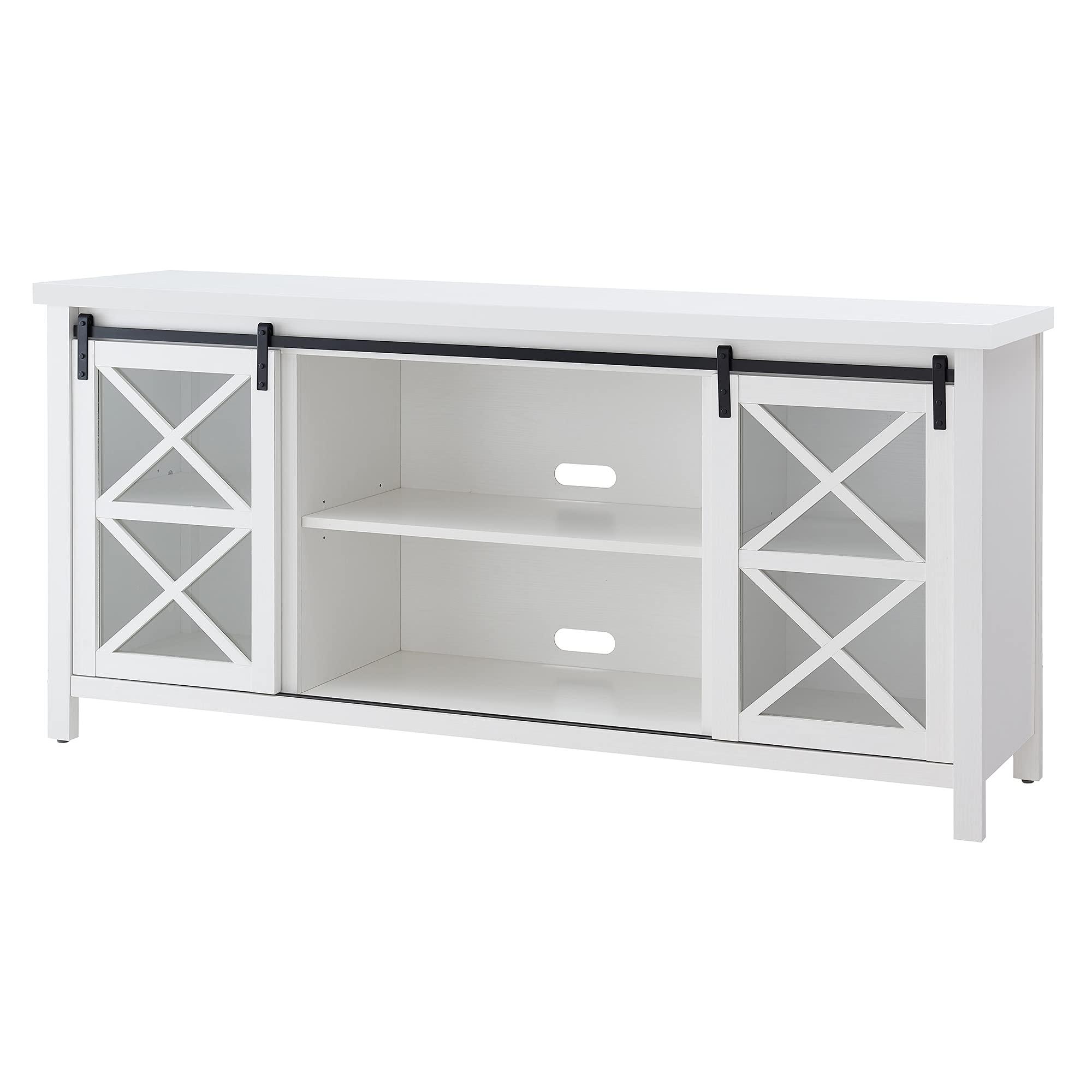 Henn&Hart Clementine Rectangular TV Stand for TV's up to 80" in White