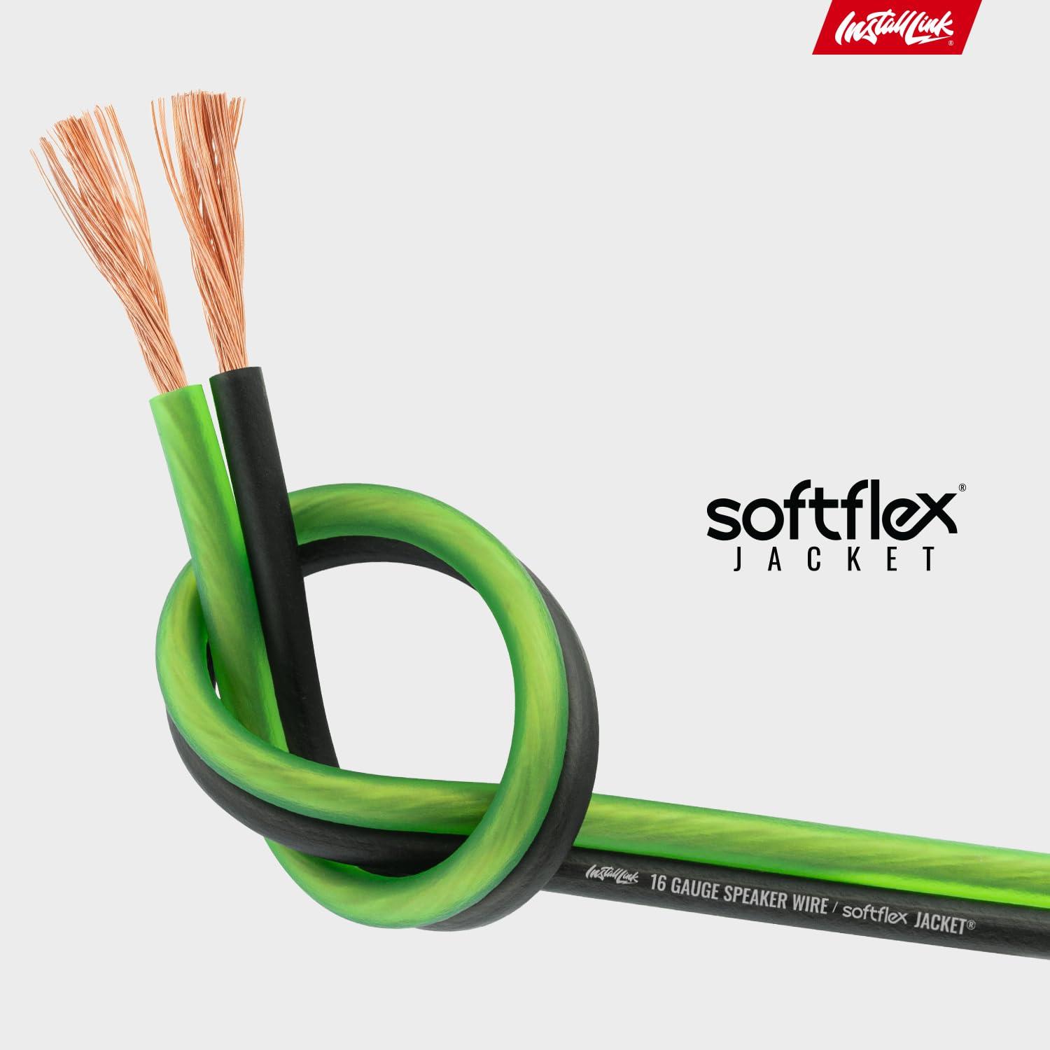 Install Link Install Link 16 AWG Gauge Speaker Wire Cable (30 Feet) Stereo, Car or Home Theater, CCA