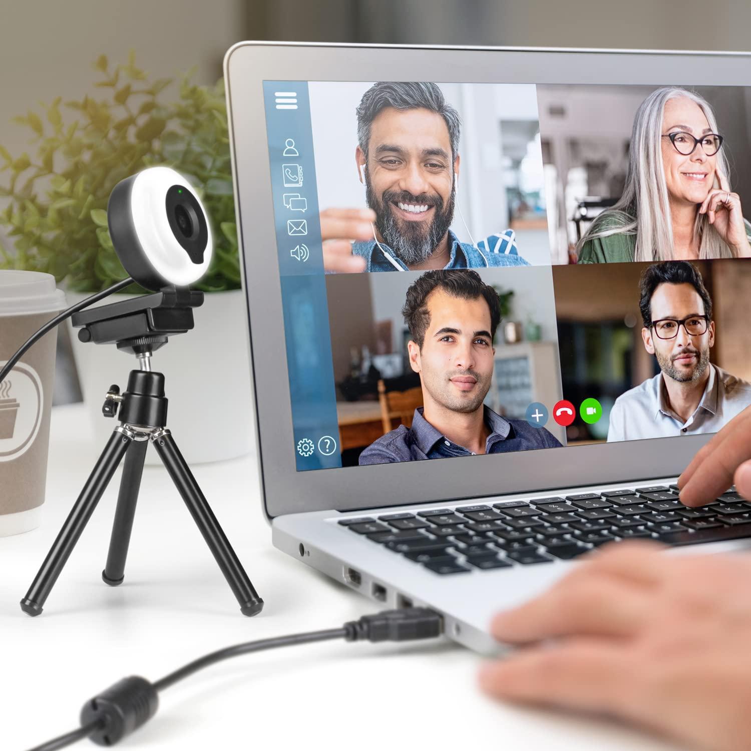 Aluratek Aluratek 2K HD Ring Light Webcam with Auto Focus w/Tripod