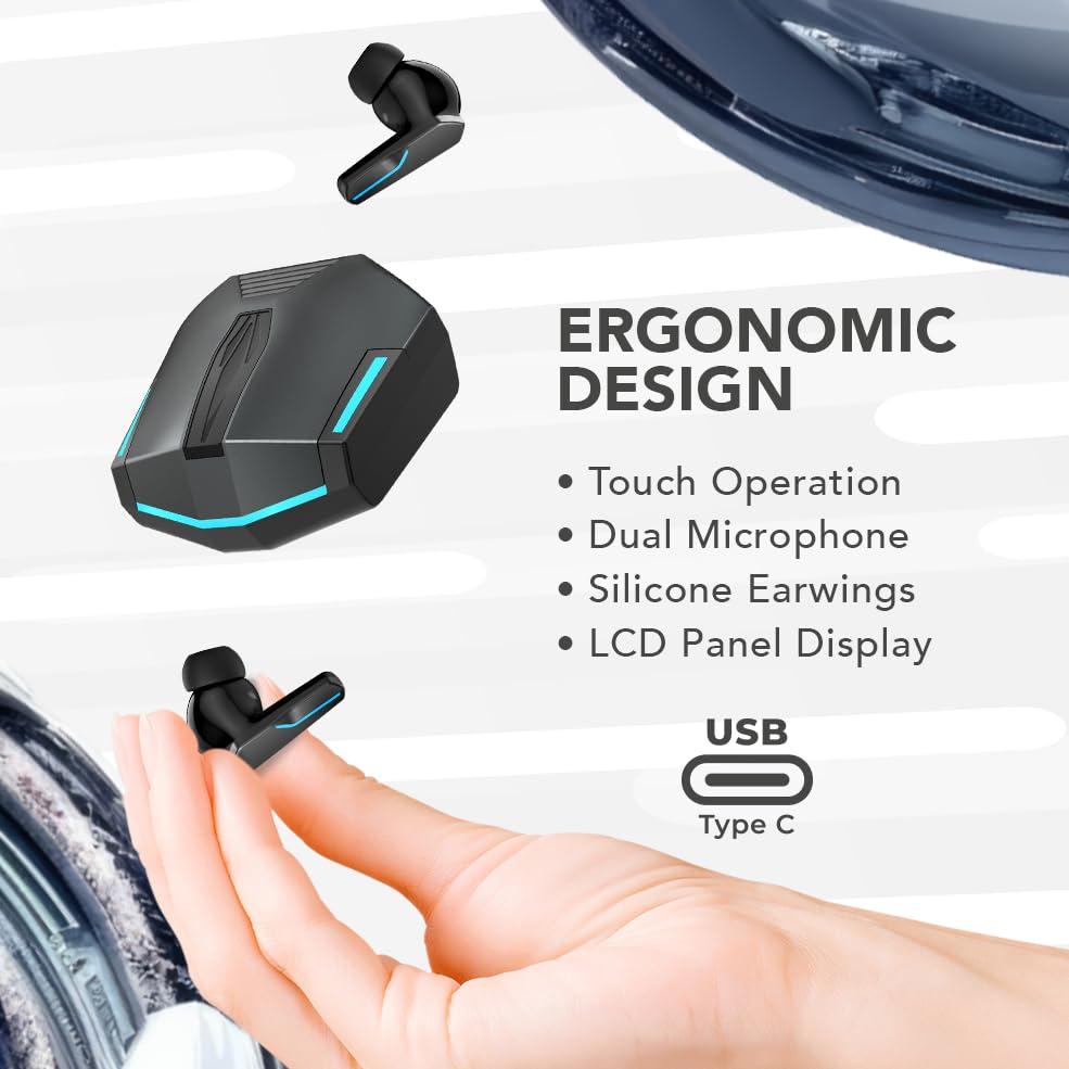 MyJoy MyJoy Cool Wireless Earbuds, Wireless Gaming Earbuds, Bluetooth Gaming, Noise Cancelling Ear Buds, Noise Cancelling Earphones for Gamers, Black