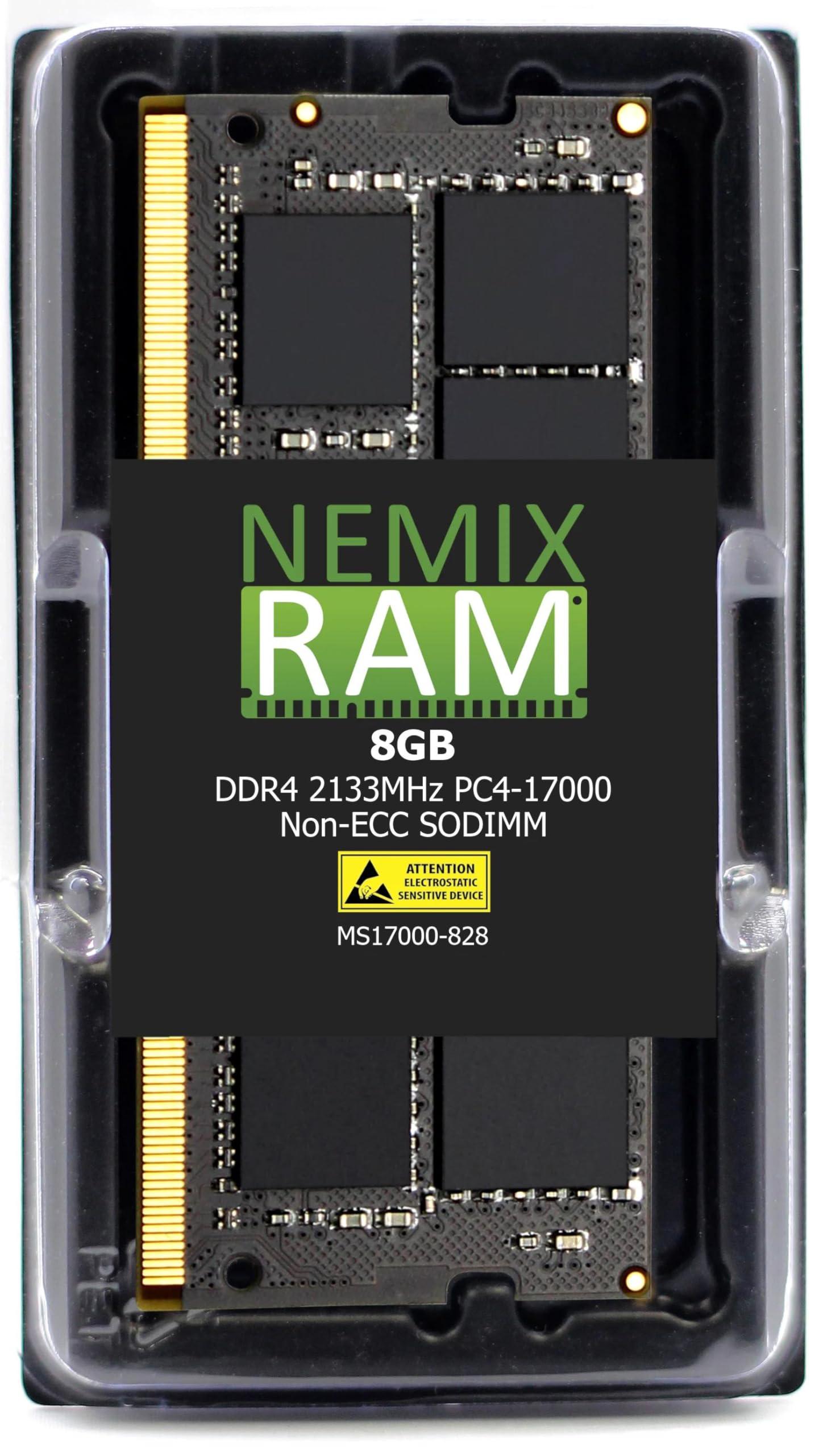 NEMIX RAM NEMIX RAM 8GB (1X8GB) DDR4 2133MHZ PC4-17000 2Rx8 1.2V 260-PIN Non-ECC SODIMM Compatible with Dell SNPTD3KXC/8G A8547953 Laptop AIO PC Memory
