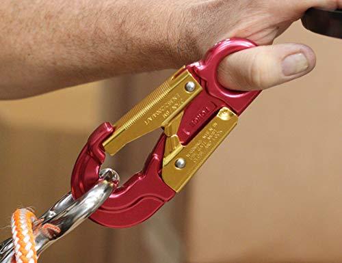 ProClimb ProClimb Forged Aluminum Snaphook - Double Action Self Locking Gate, Captive Eye 27 kN - Red-Snaphook- Aluminum Snap Hook Hardware