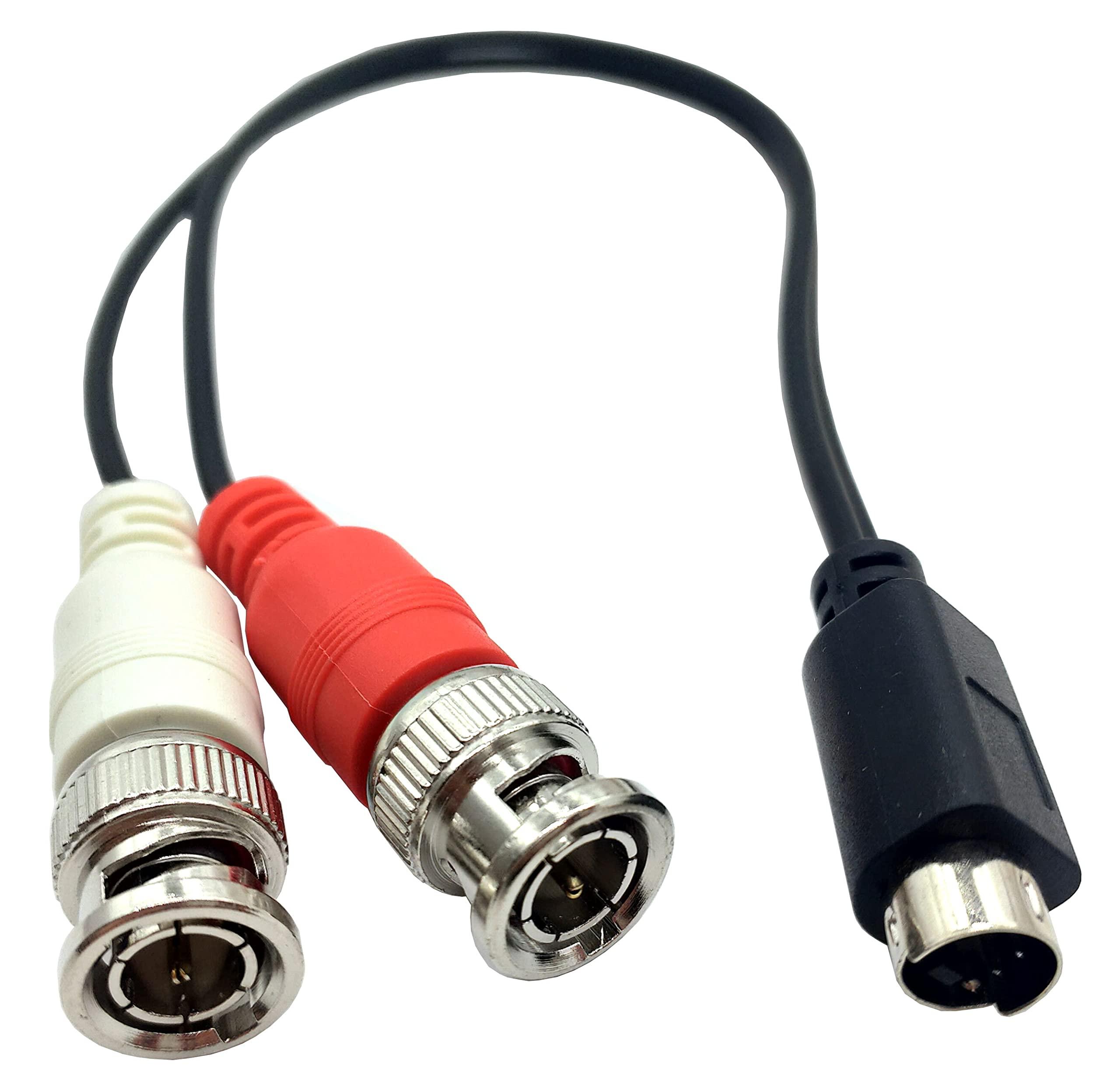MTUERANC MTUERANC S-Video 4 Pin to Bnc Splitter Cable, Mini Din 4 Pin S-Video Male to Dual Bnc Male Splitter Connectors Cable