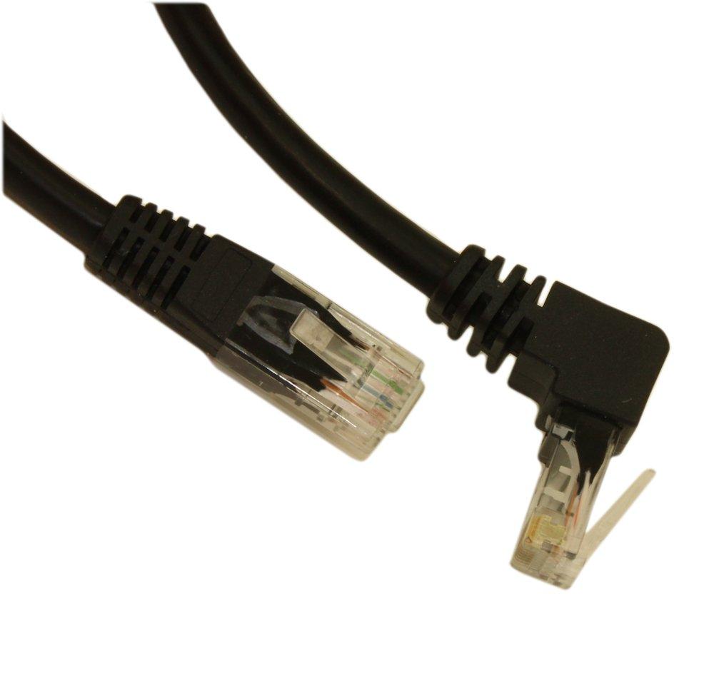 My Cable Mart MyCableMart 5ft Cat6 Angled-UP Ethernet RJ45 Patch Cable, Non-BOOTED, Black