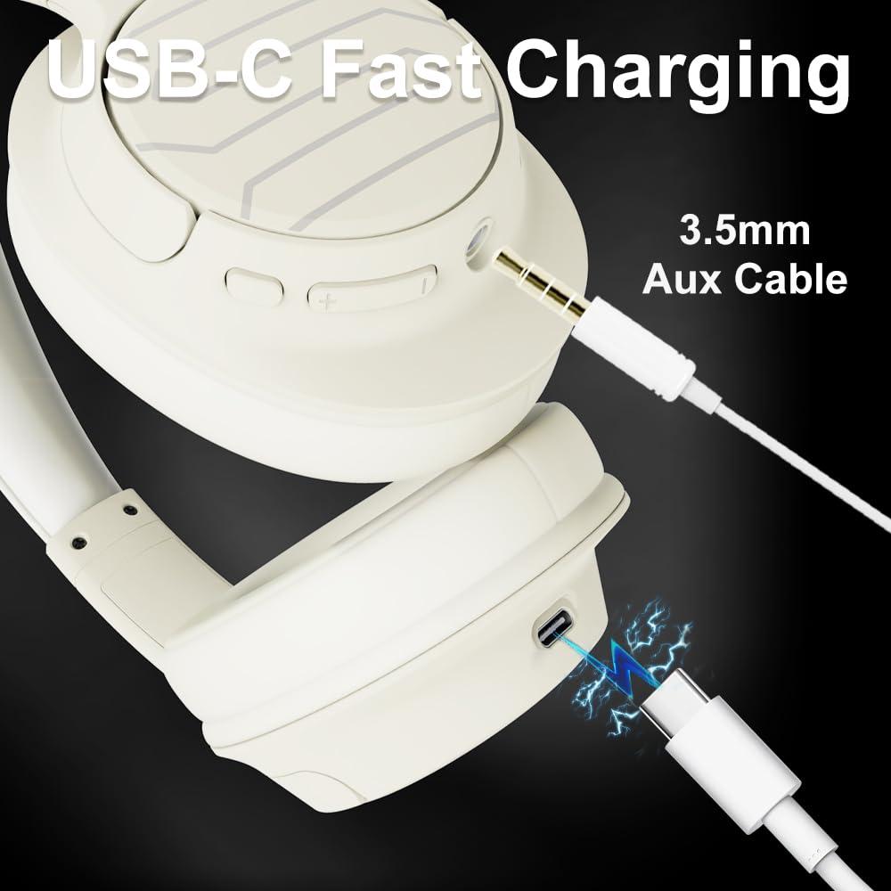 Soul Electronics Soul Ultra Wireless 2 - Wireless Over Ear Bluetooth Headphones, Foldable Design with Comfortable Protein Earpads,USB-C Quick Charging, 65 hrs Playtime,Low Latency,Deep Bass,for Travel,Sport,Gym -Beige