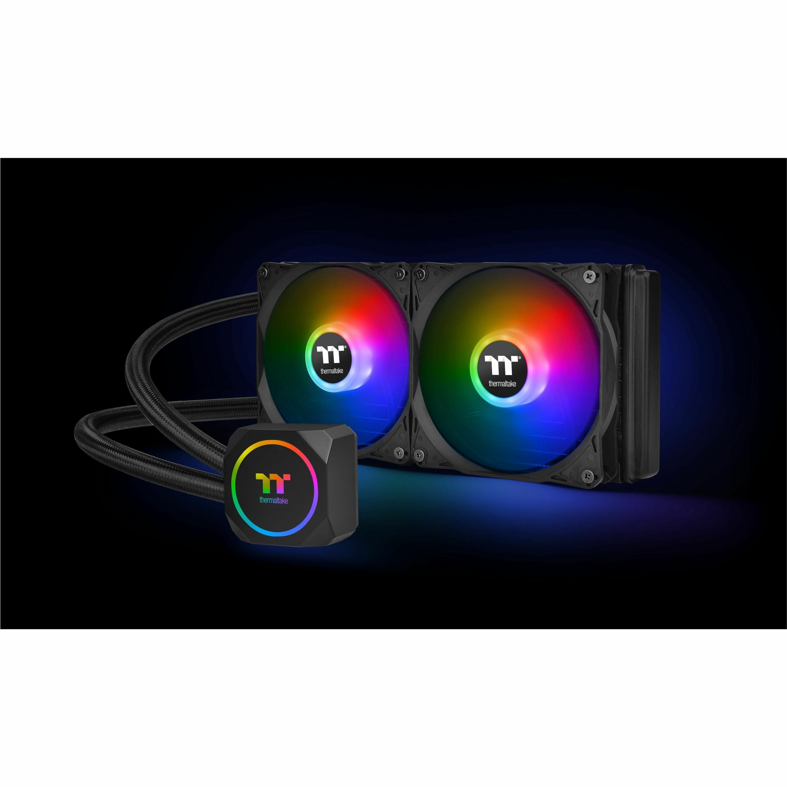 Thermaltake Thermaltake TH240 ARGB Motherboard Sync Edition Intel LGA1700 Ready/AM5/ AMD All-in-One Liquid Cooling System 240mm High Efficiency Radiator CPU Cooler CL-W286-PL12SW-C, Black