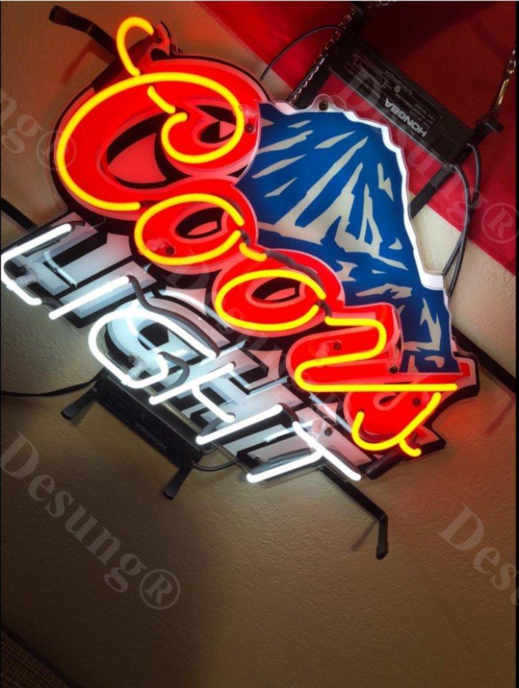 Desung Desung 19"x15" Coor Lights Mountain Neon Sign Light HD Vivid Printing Technology Man Cave Beer Bar Pub Handmade Real Glass Tube Lamp NT02