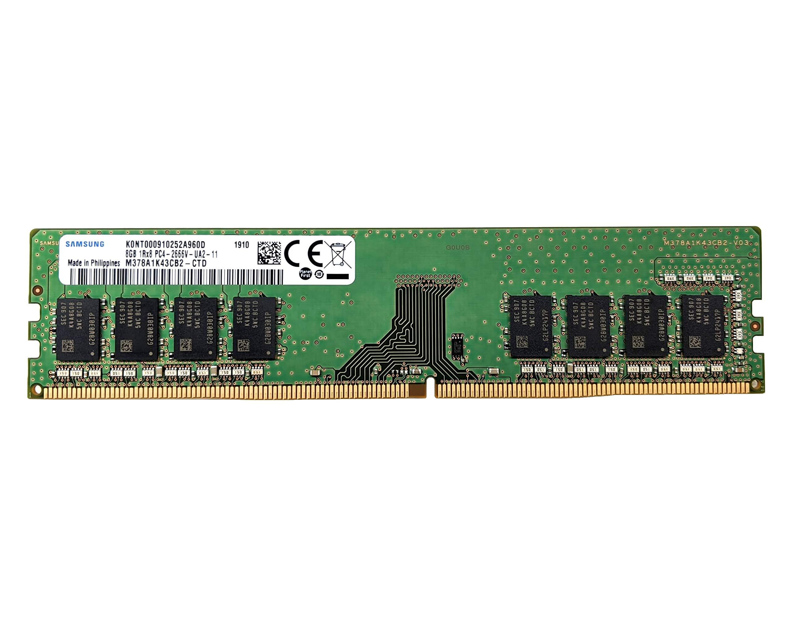 SAMSUNG Samsung 8GB DDR4 2666MHz DIMM PC4-21300 288-Pin 1Rx8 1.2v UDIMM Desktop Memory Upgrade M378A1K43CB2-CTD