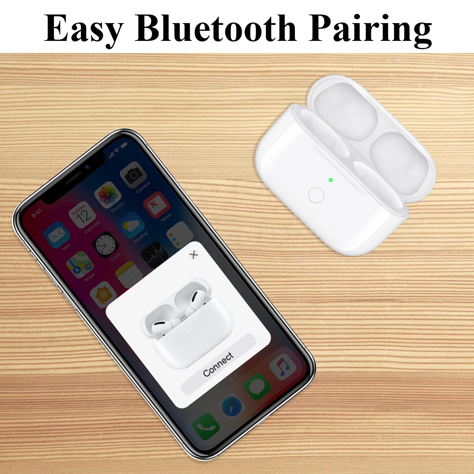 Pennant Patches Wireless Charging Case Compatible for AirPod Pro, Charger Case Replacement for Air Pod Pro with Bluetooth Pairing Sync Button