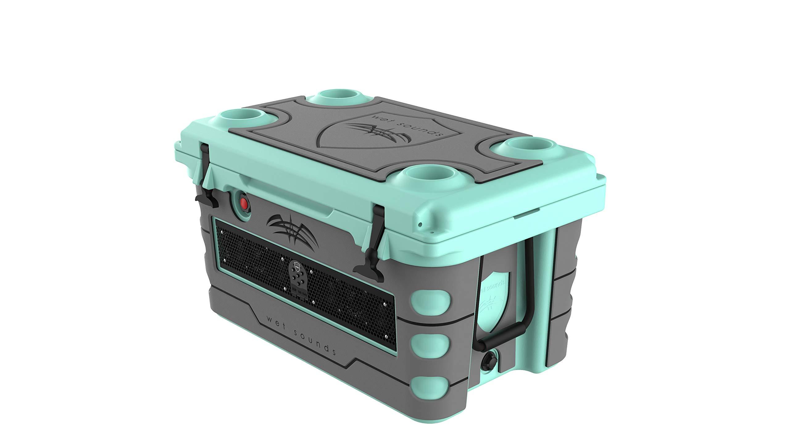 wet sounds wet sounds Stealth SHIVR-55-SFM Seafoam High Output Audio Cooler Speaker System + Full Gator Step Kit - Gray Over Black