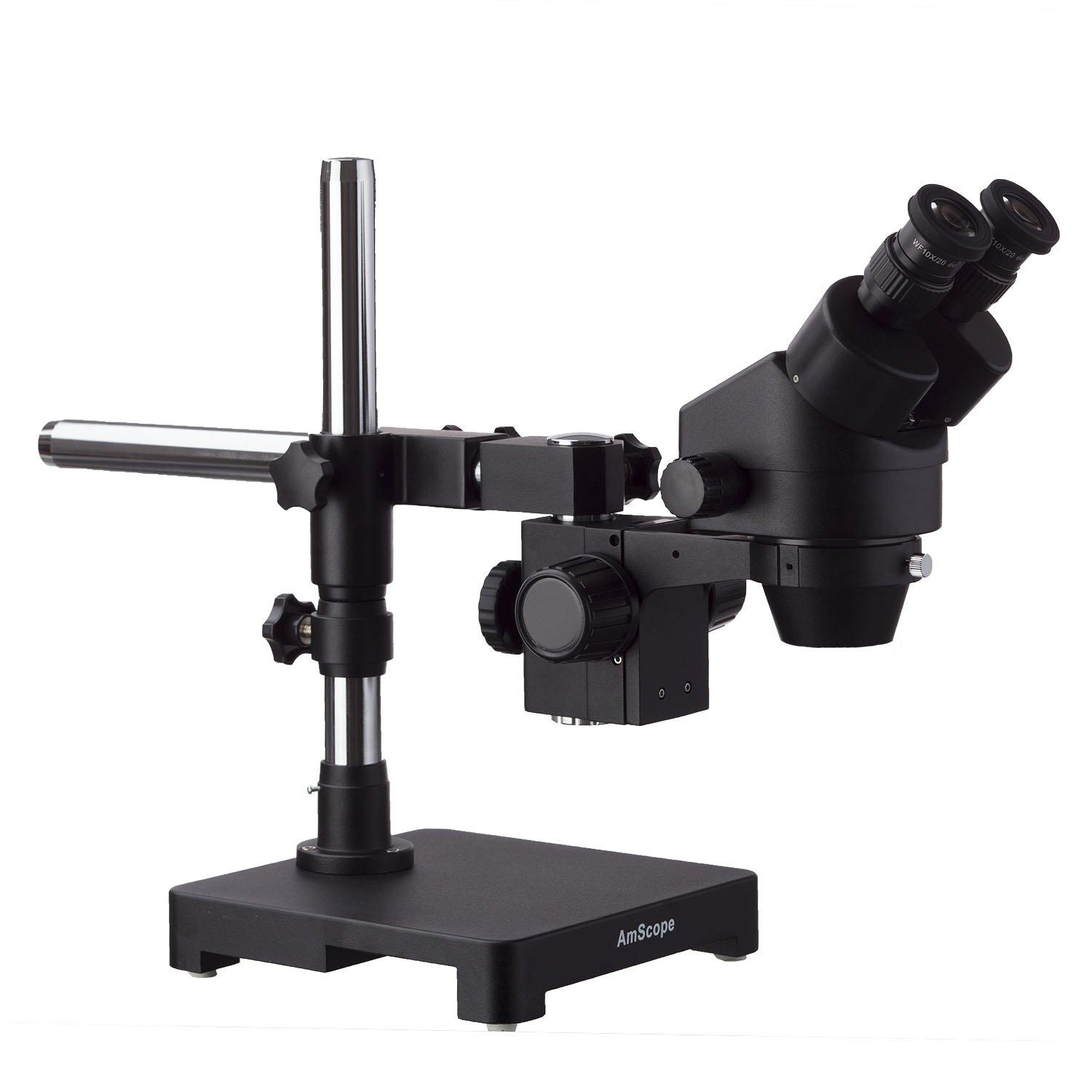 AmScope AmScope 3.5X-45X Black Stereo Zoom Microscope with Single Arm Boom Stand