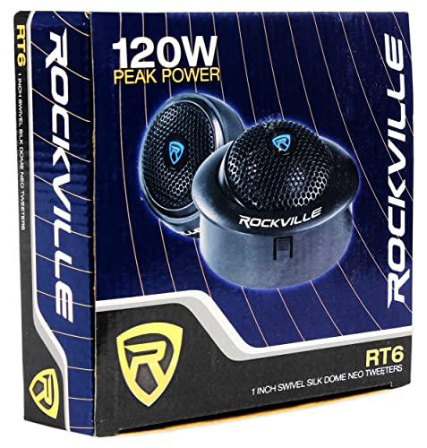 Rockville Rockville (2) Pairs RT6 1" Silk Dome Neo Swivel Tweeters, 480 Watts
