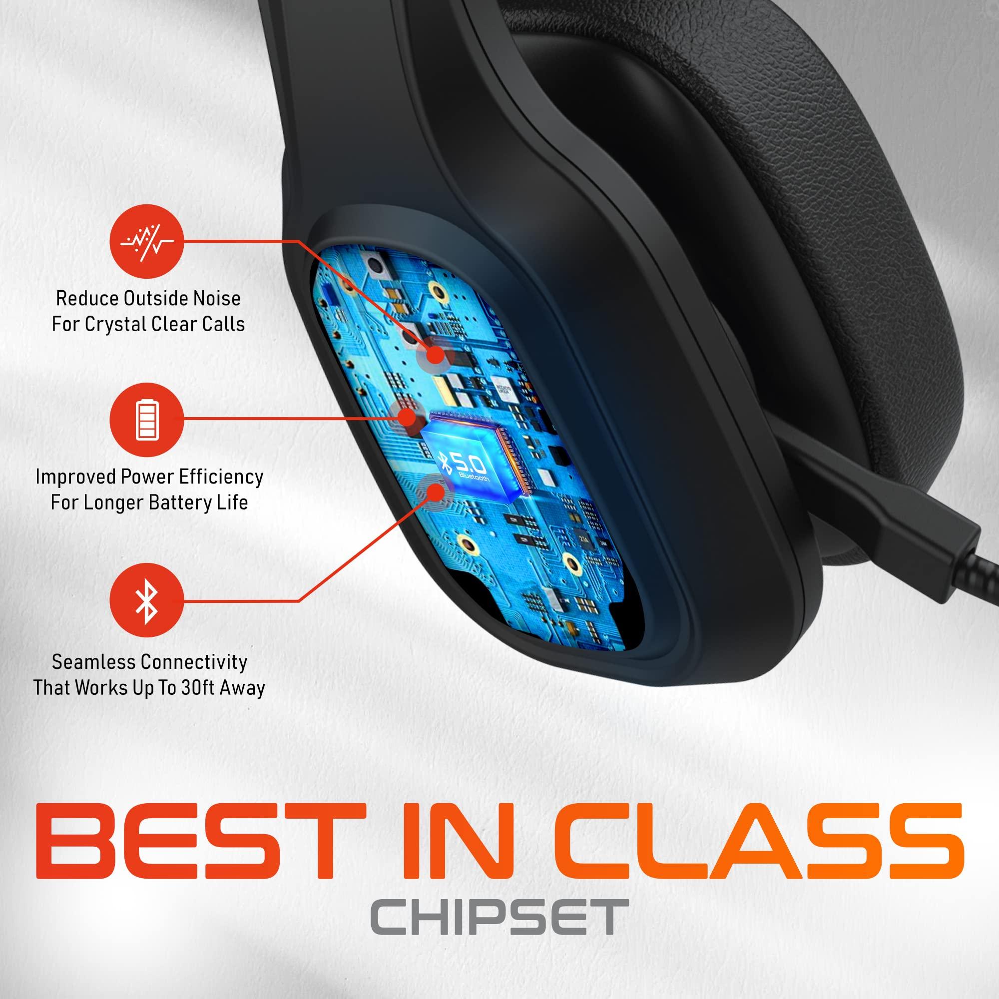 Delton Delton Professional Wireless Computer Headset with Mic | On Ear Bluetooth 5.0 Wireless Headset, 30 Hour All Day Talk Time for Truck Drivers, Home Office, Call Centers (Headset Only, 2-Pack)