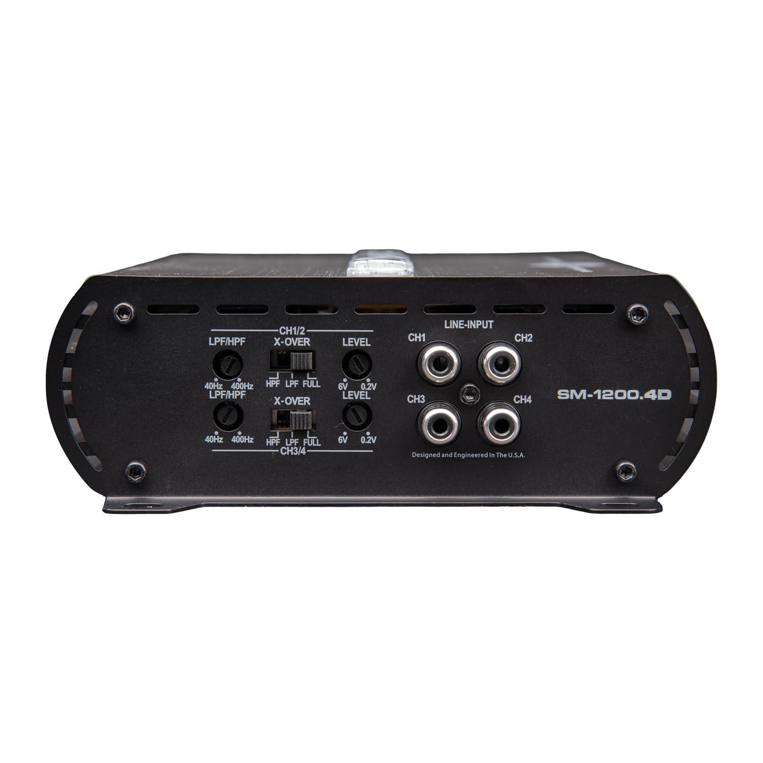 Autotek Autotek Street Machine SM-1200.4D 1200 Watt Four Channel Car Audio Amplifier - High Output, Class D, 2, 4, Mono Bridged at 4 Ohm Stable, Low Level Input, Mosfet Power Supply
